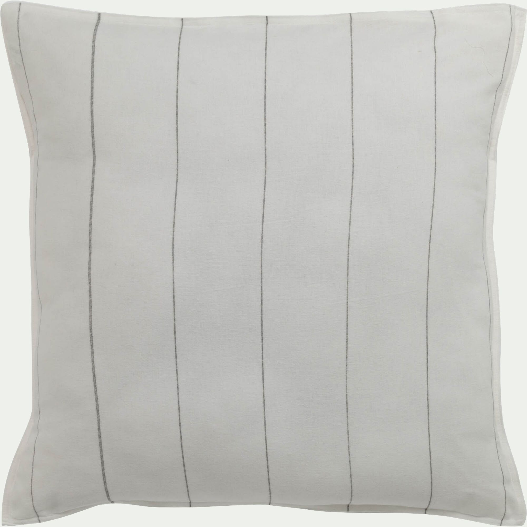 SALOMEE - Housse de couette 240x260cm et 2 taies d'oreiller 65x65cm en flanelle de coton à rayures - blanc
