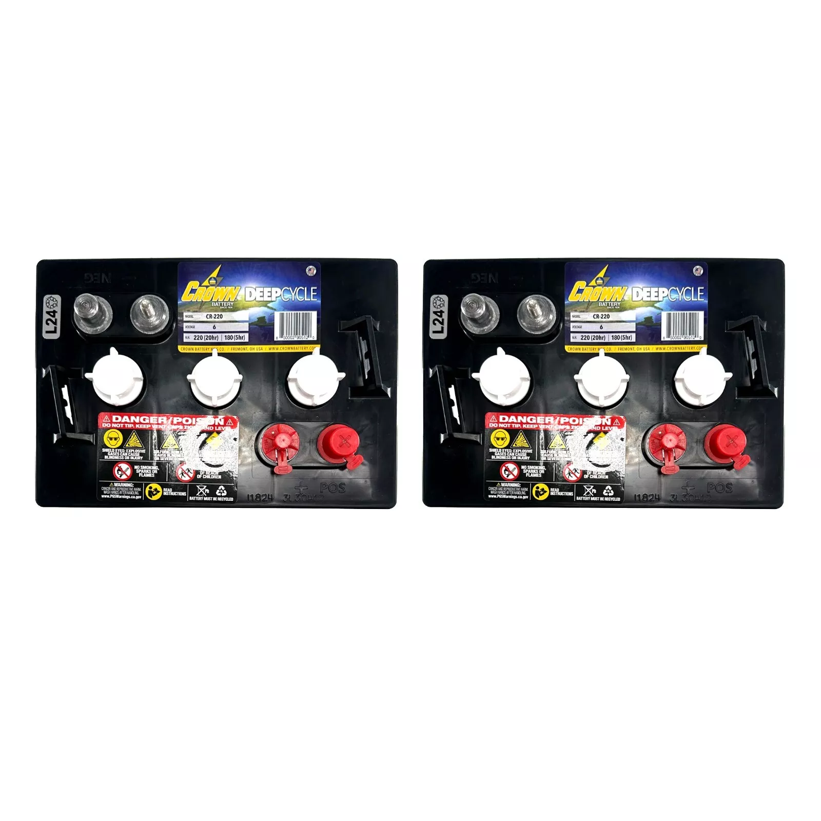 X2 | CR 220 6 Volt 220Ah Deep Cycle Battery Replaces Trojan T 105 T105