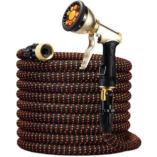 Altatac Expandable Flexible Heavy Duty Garden Water Hose w/Spray Nozzle 50ft, Orange