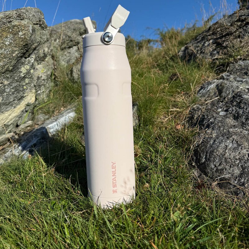 Iceflow flip straw tumbler termoflaske 1L rose quartz