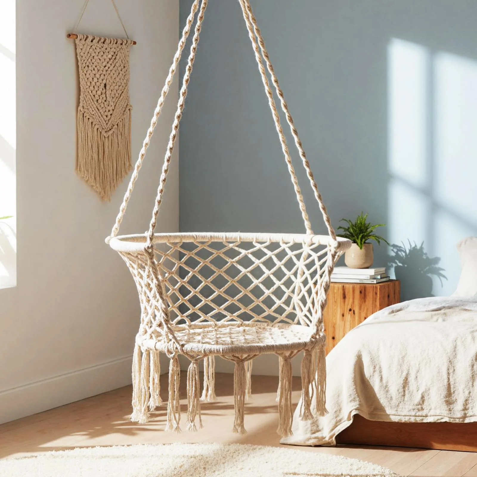 Tangkula Boho Style Macrame Hammock Swing