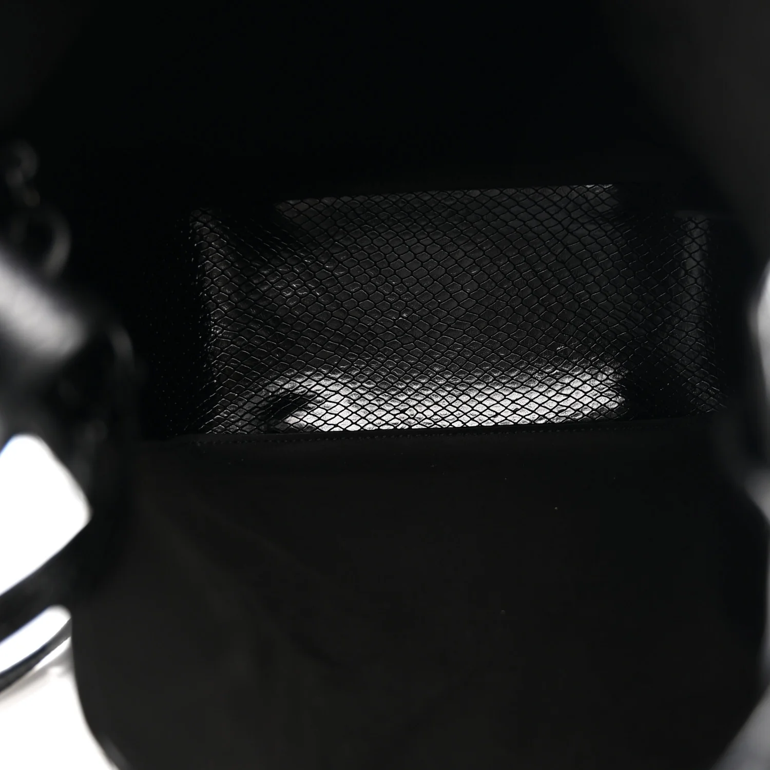 Extra Supple Calfskin Snakeskin Embossed Calfskin Small Tool 2.0 North-South Tote Black