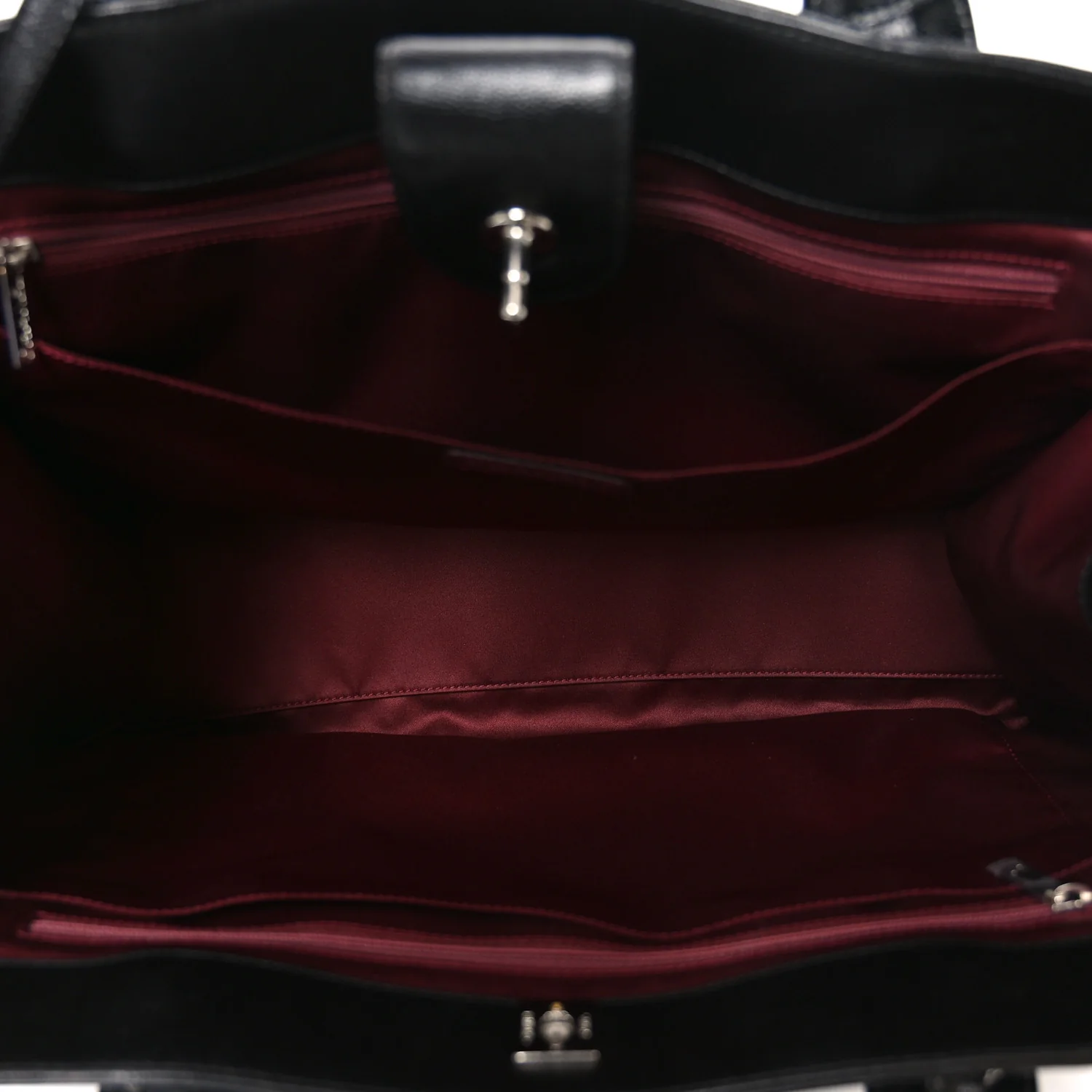 Caviar Medium Cerf Executive Shopper Tote Black