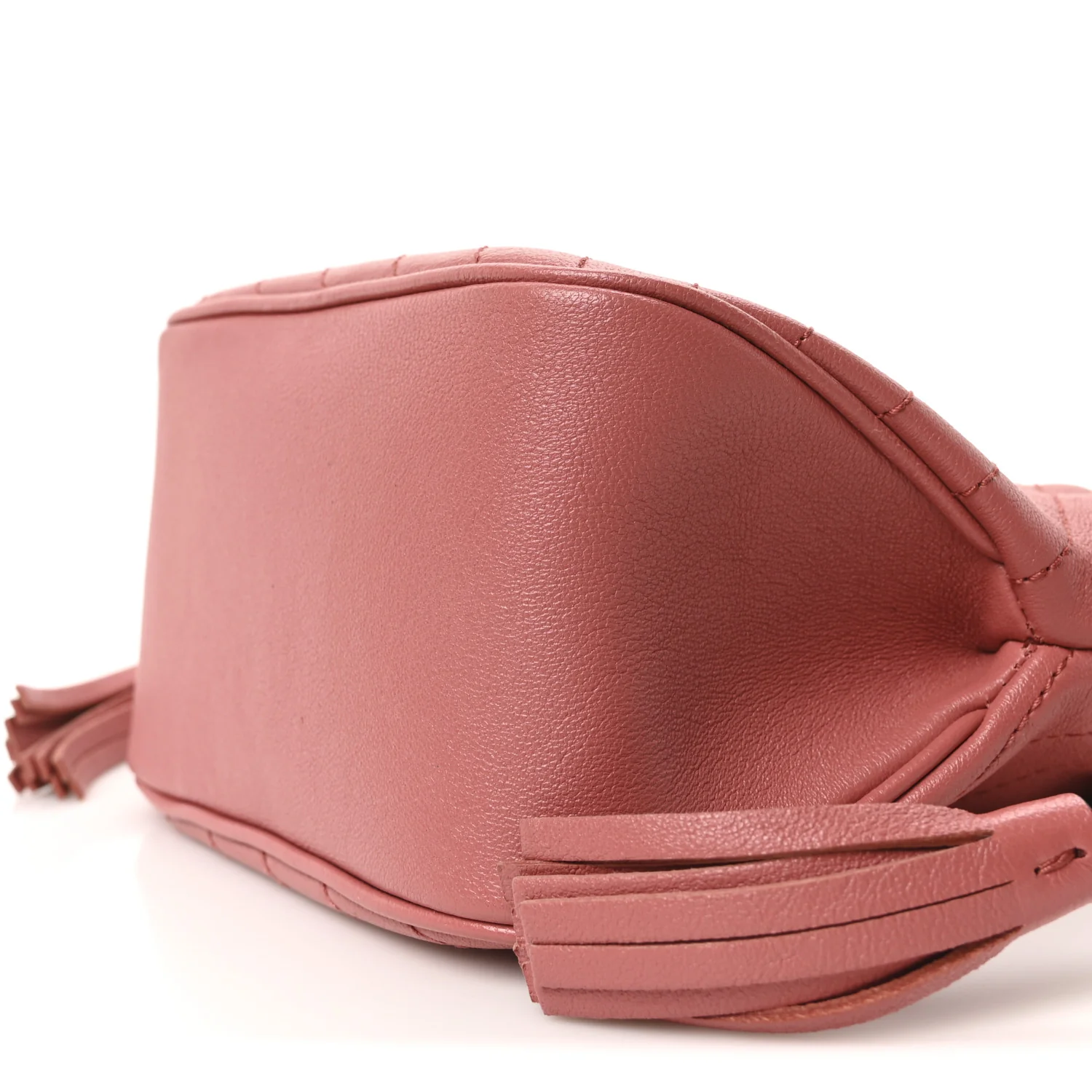 Sakai Be Green Calfskin Diagonal Stitched Mini Blondie Bucket Bag Pink