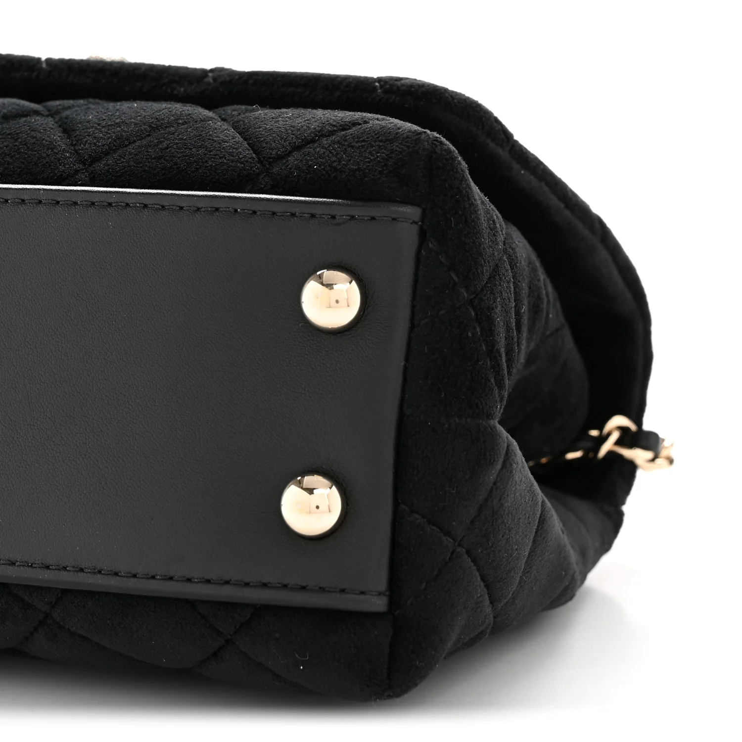 Velvet Crystal Quilted Extra Mini Coco Handle Flap Black
