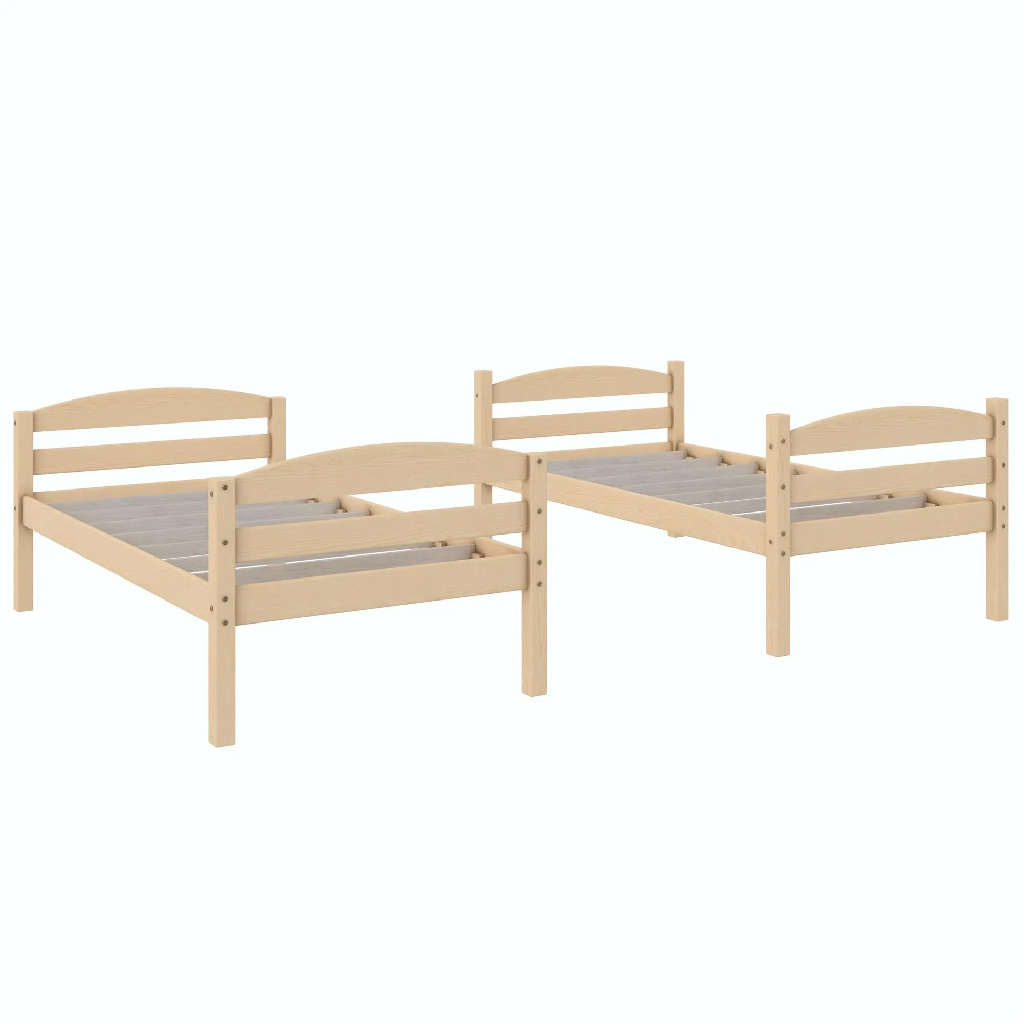 Better Homes & Gardens Leighton Solid Wood Twin-over-Twin Convertible Bunk Bed, Vanilla