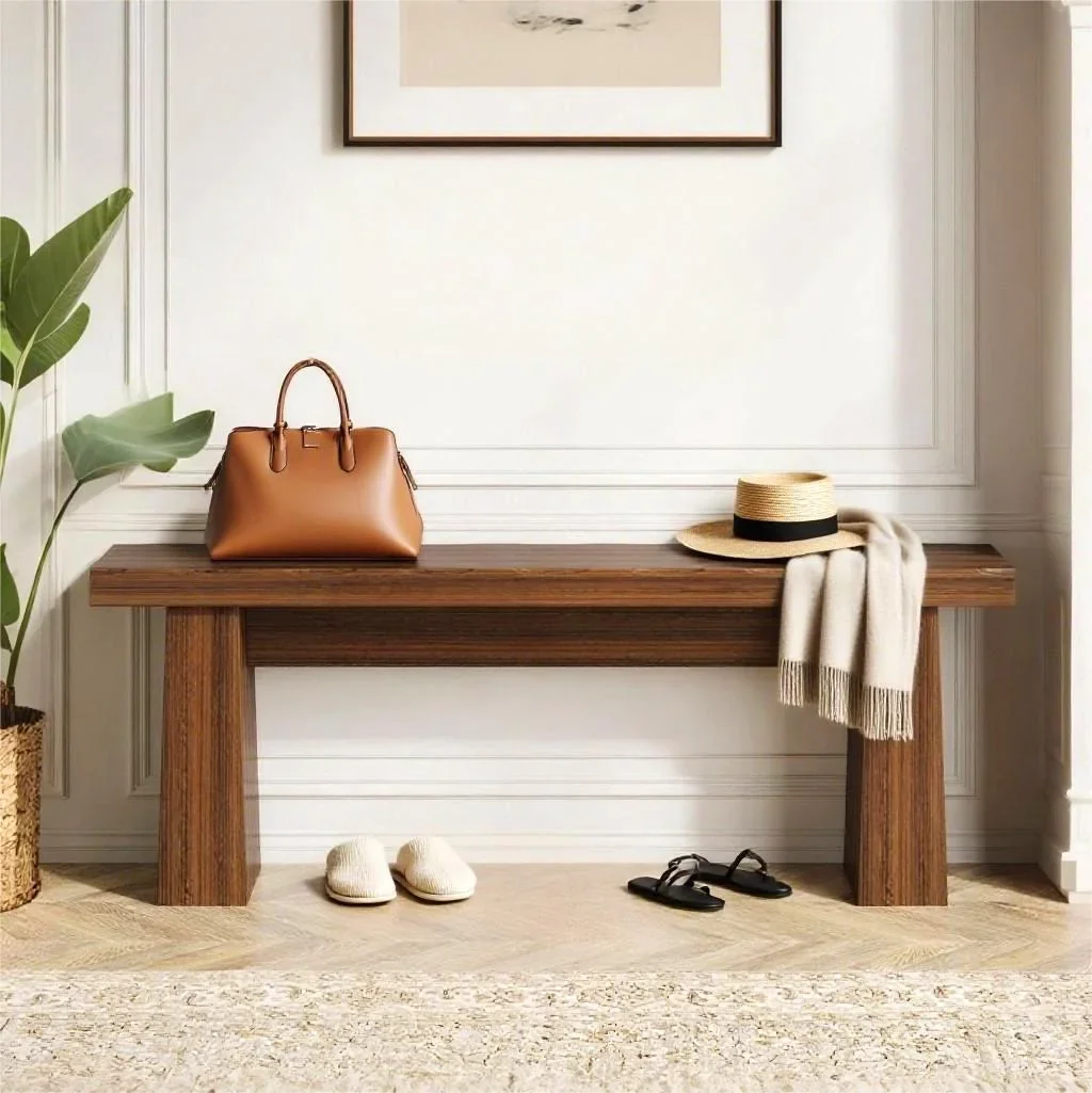Fnova 48 Wooden Two - Person Backless Entryway Bench with Under - Bench Storage for Outdoor Garden, Living Room, Bedroom, Dining Room, Hallway