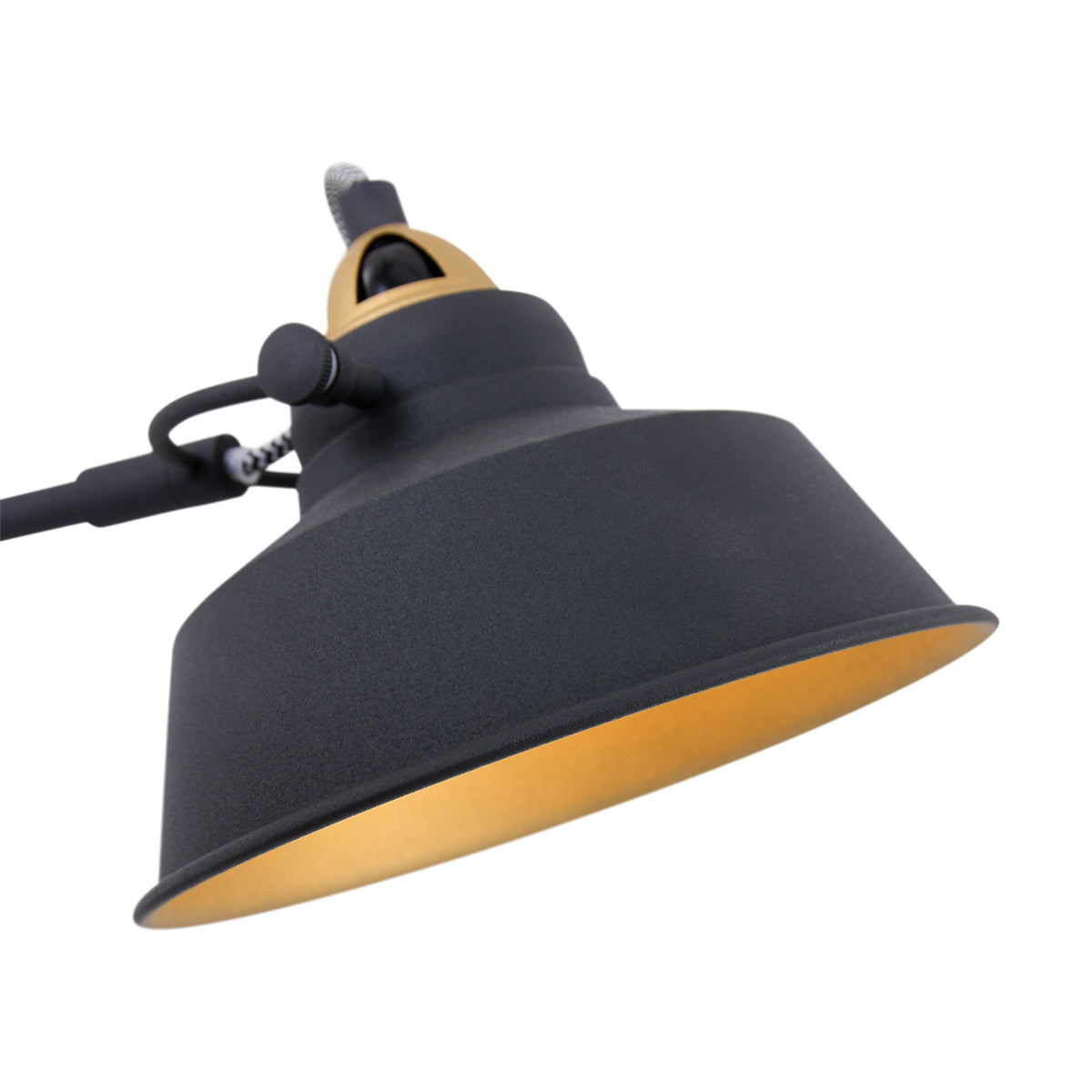 Mexlite - tafellamp - Nove - zwart - metaal - Ø 18cm - E27 - 1321ZW