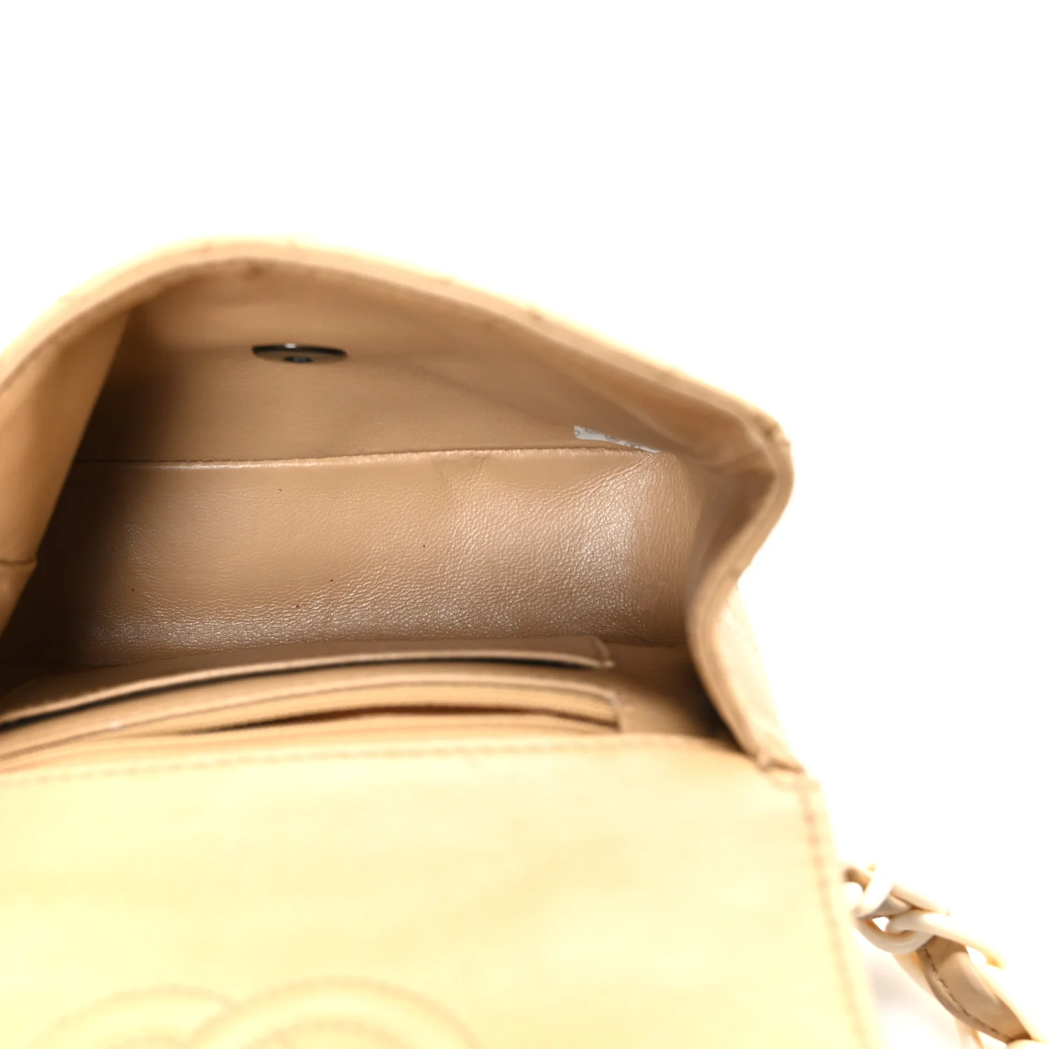Lambskin Quilted Bekko Resin Mini Square Flap Beige