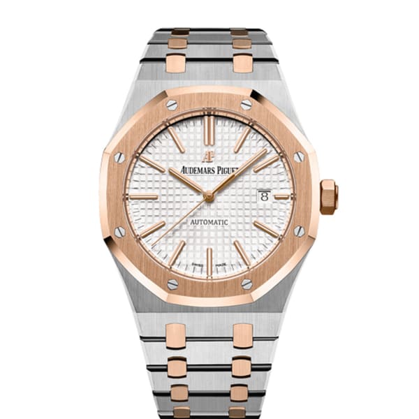 【Super Clone】Audemars Piguet Royal Oak Selfwinding Silver dial, 41mm, Steel and 18k Rose gold,