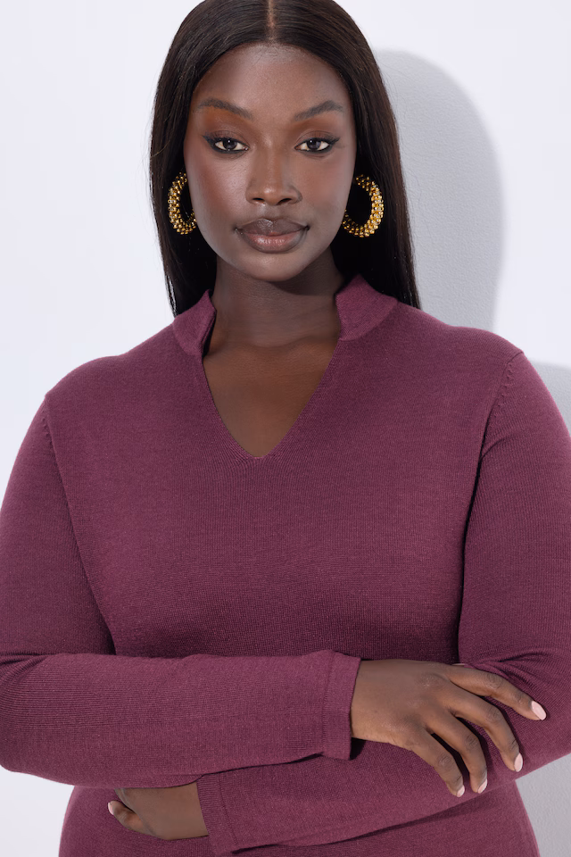 Merino Silk Blend V-Neck Sweater