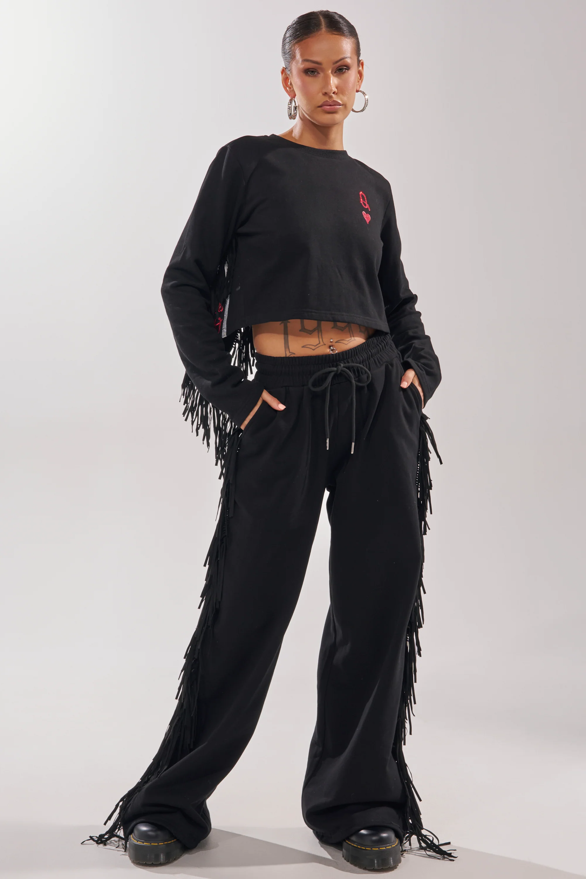 PLAYING CARDS WIDE LEG JOGGER - Akira Store