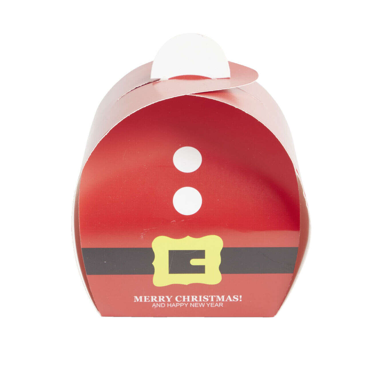 Lot de 4 boîtes cadeaux forme tenue Père Noël 10x10xH10,5cm