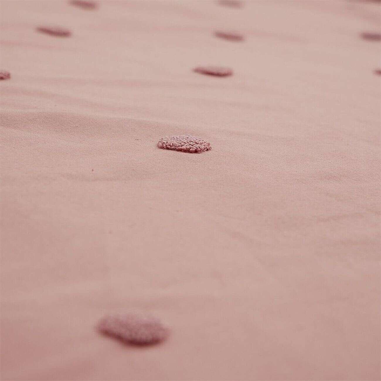 Parure de lit 2 personnes 240x220cm réversible tufté orange foncé