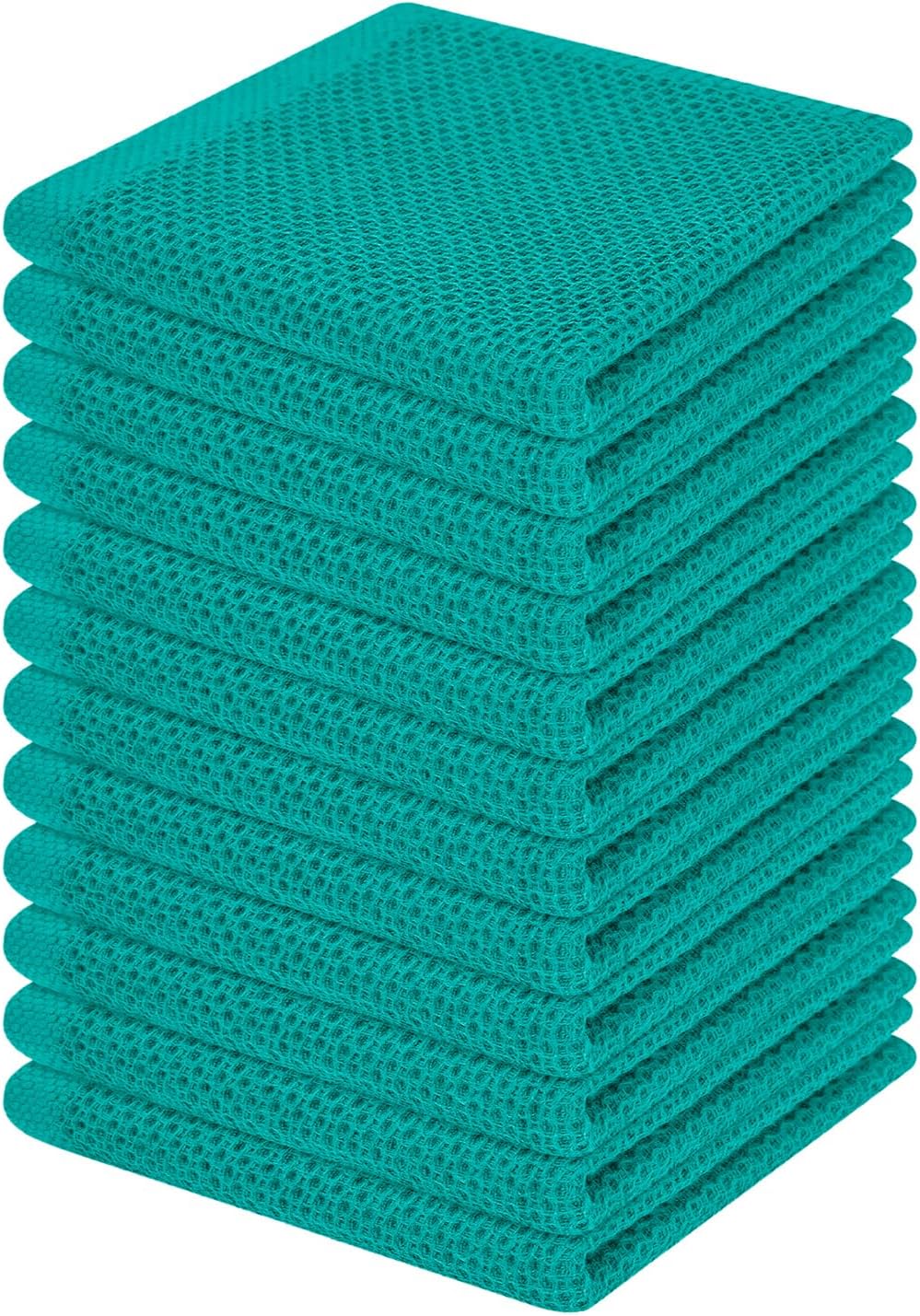 Homaxy 100% Cotton Waffle Weave Kitchen Dish Cloths 6-Pack, Dark Grey