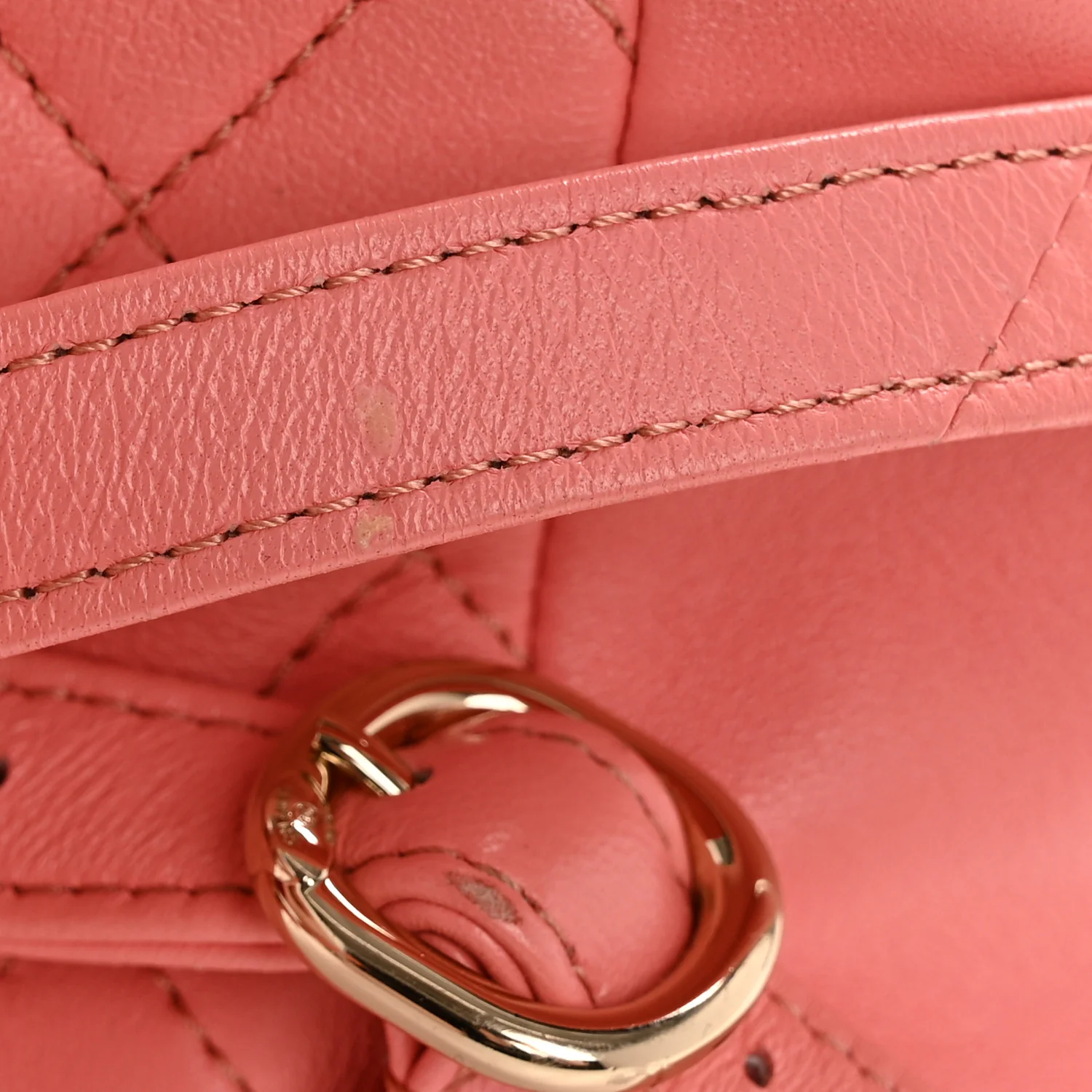 Lambskin Quilted Small Duma Drawstring Backpack Light Pink