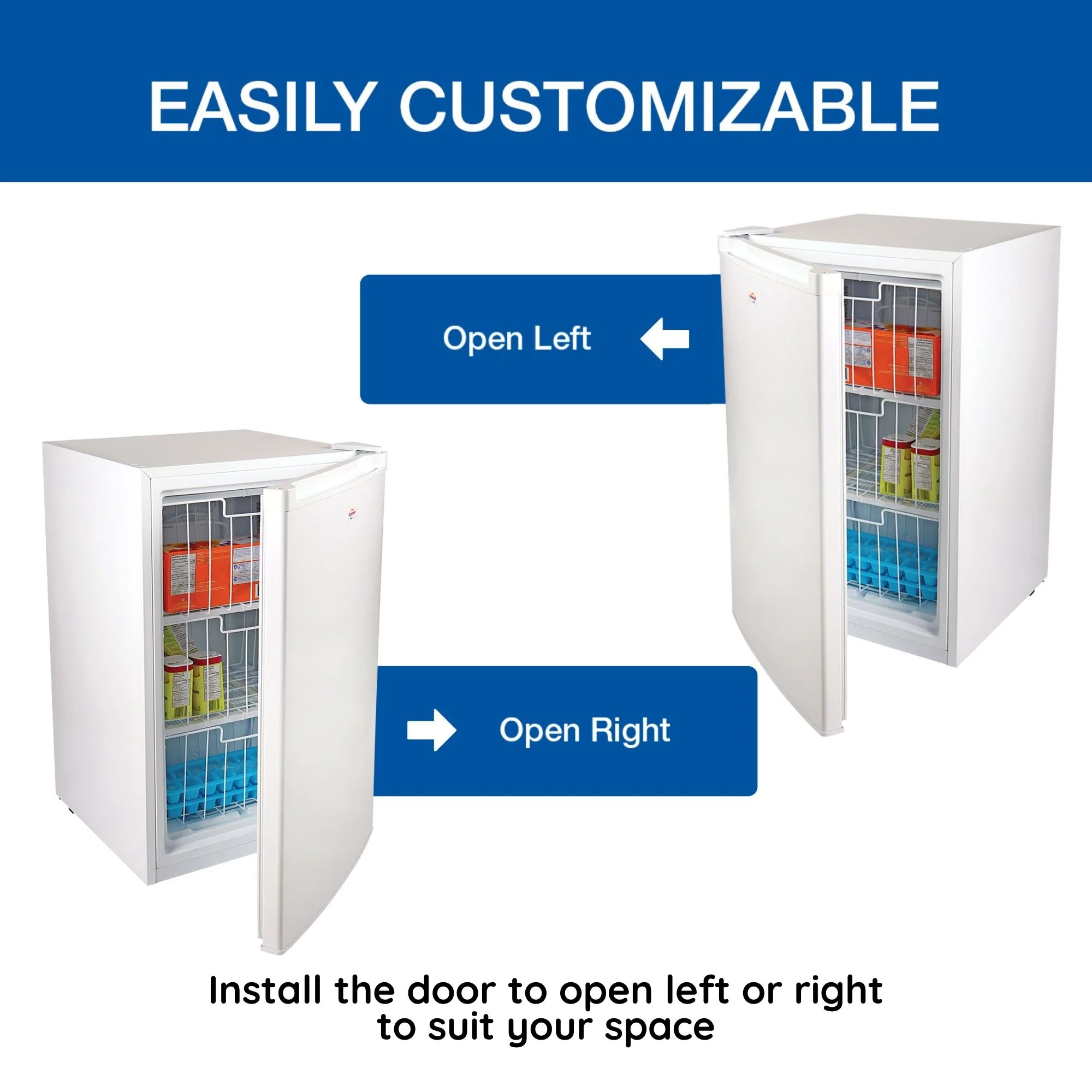 Koolatron 3.1 cu ft Upright Freezer, 88 L Mini Freezer, White, Manual Defrost, Compact Design