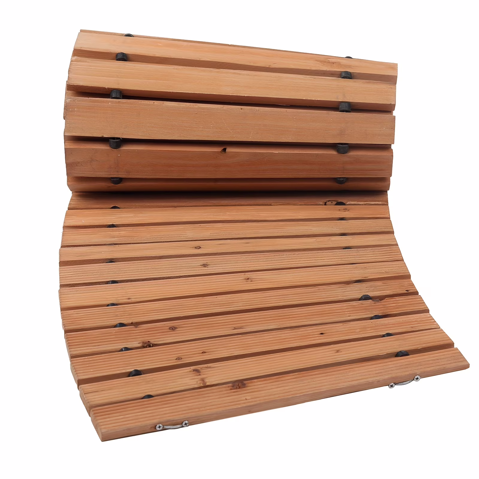 BK'store Wooden Garden Pathway, 8 Ft X 17 In, Non-Slip Curved Walkway. Roll Out Cedar Outdoor Path With Wire Rope Connection. Decorative For Backyard Boardwalk Wedding Party