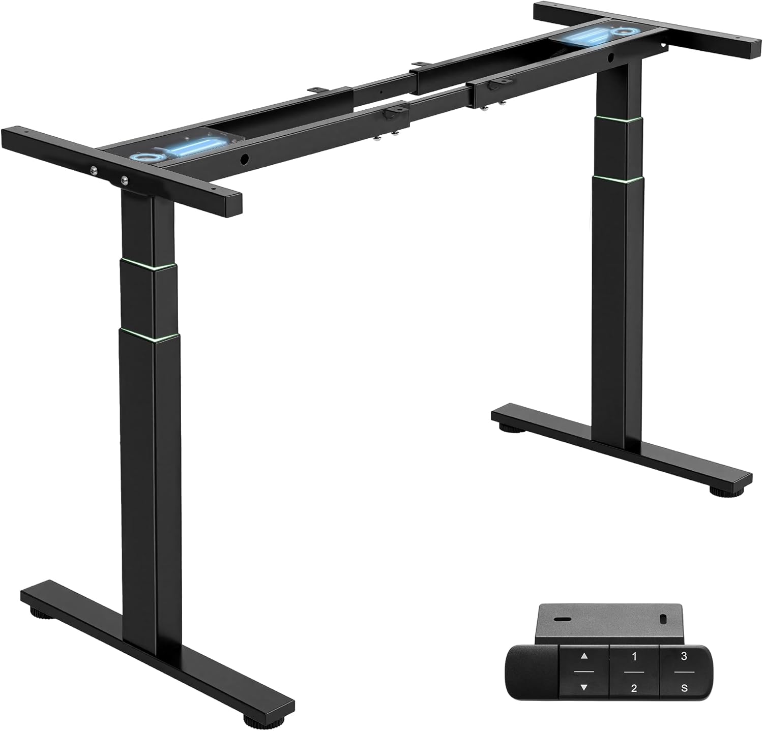 TOPSKY Dual Motor 3-Stage Standing Desk Frame, Electric Height Adjustable Sit Stand Desk Legs for DIY Table Tops up to 80” x 31.5”, 300 lb Heavy Duty Capacity with Memory Controller, Black Frame Only