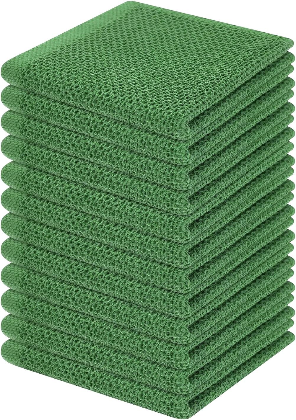 Homaxy 100% Cotton Waffle Weave Kitchen Dish Cloths 6-Pack, Dark Grey