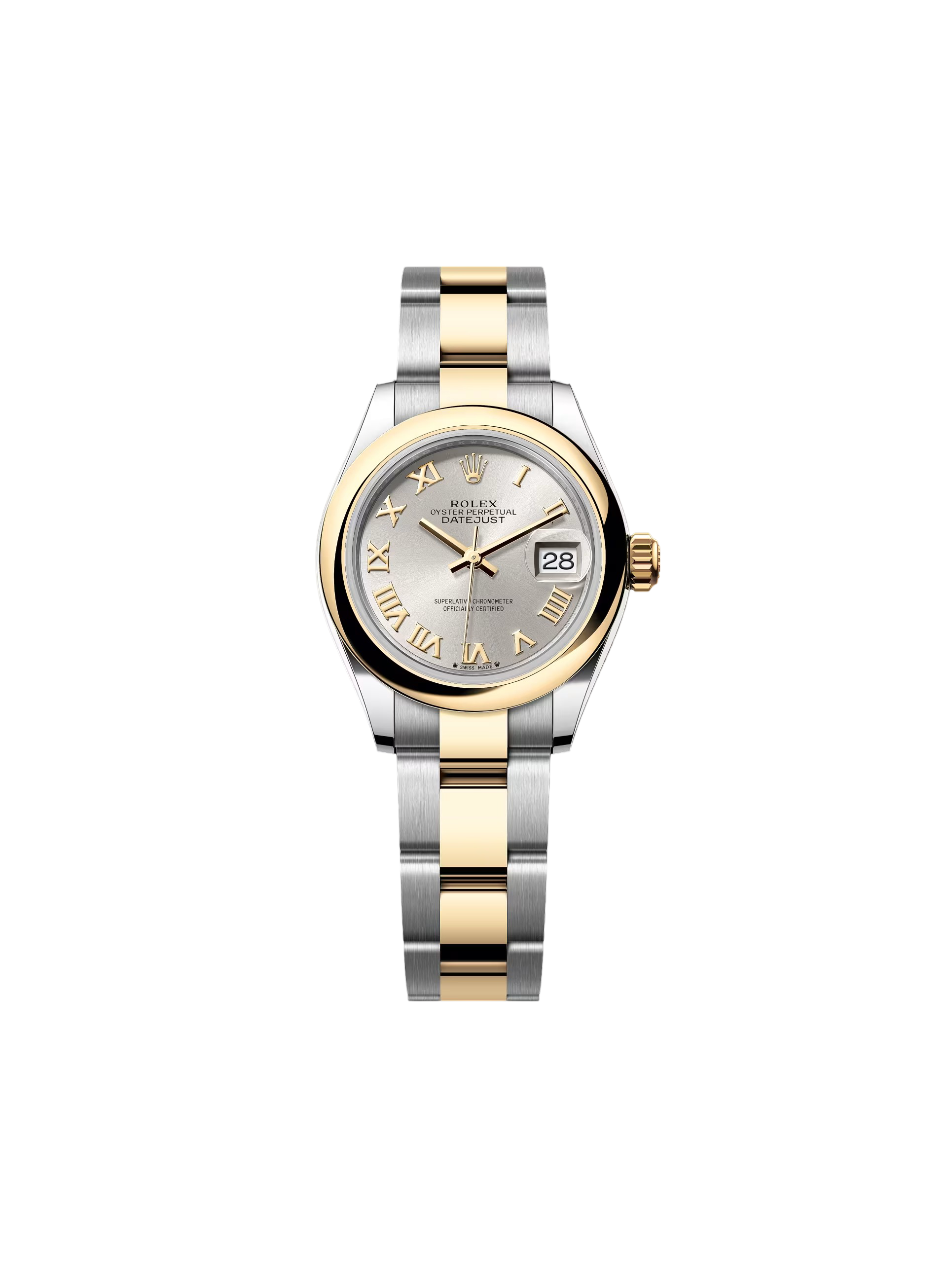 【Super Clone】RLX Lady-Datejust 28mm  279163 Silver Roman Dial Oyster Bracelet
