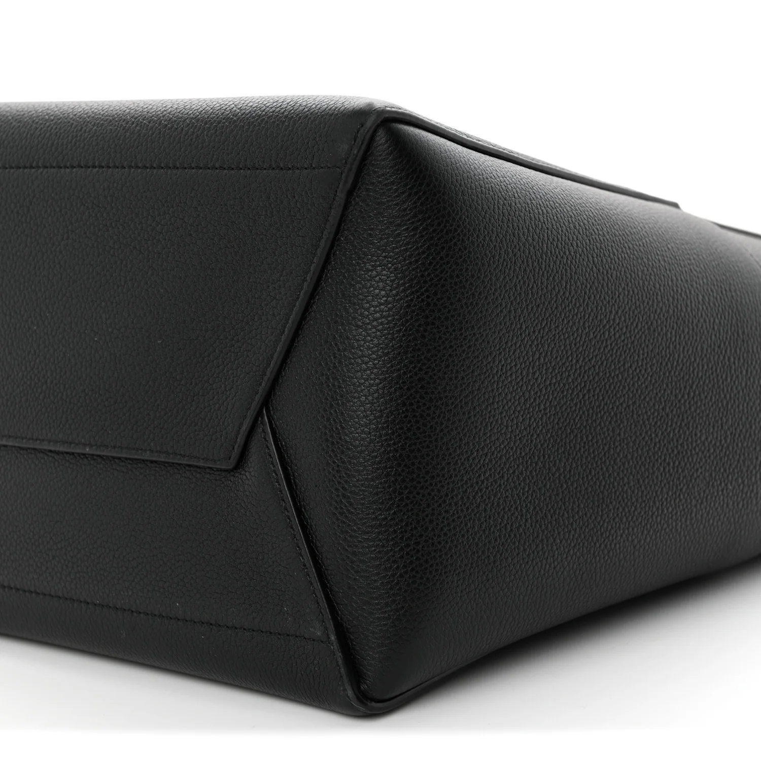 Soft Grained Calfskin Sangle Bucket Bag Black