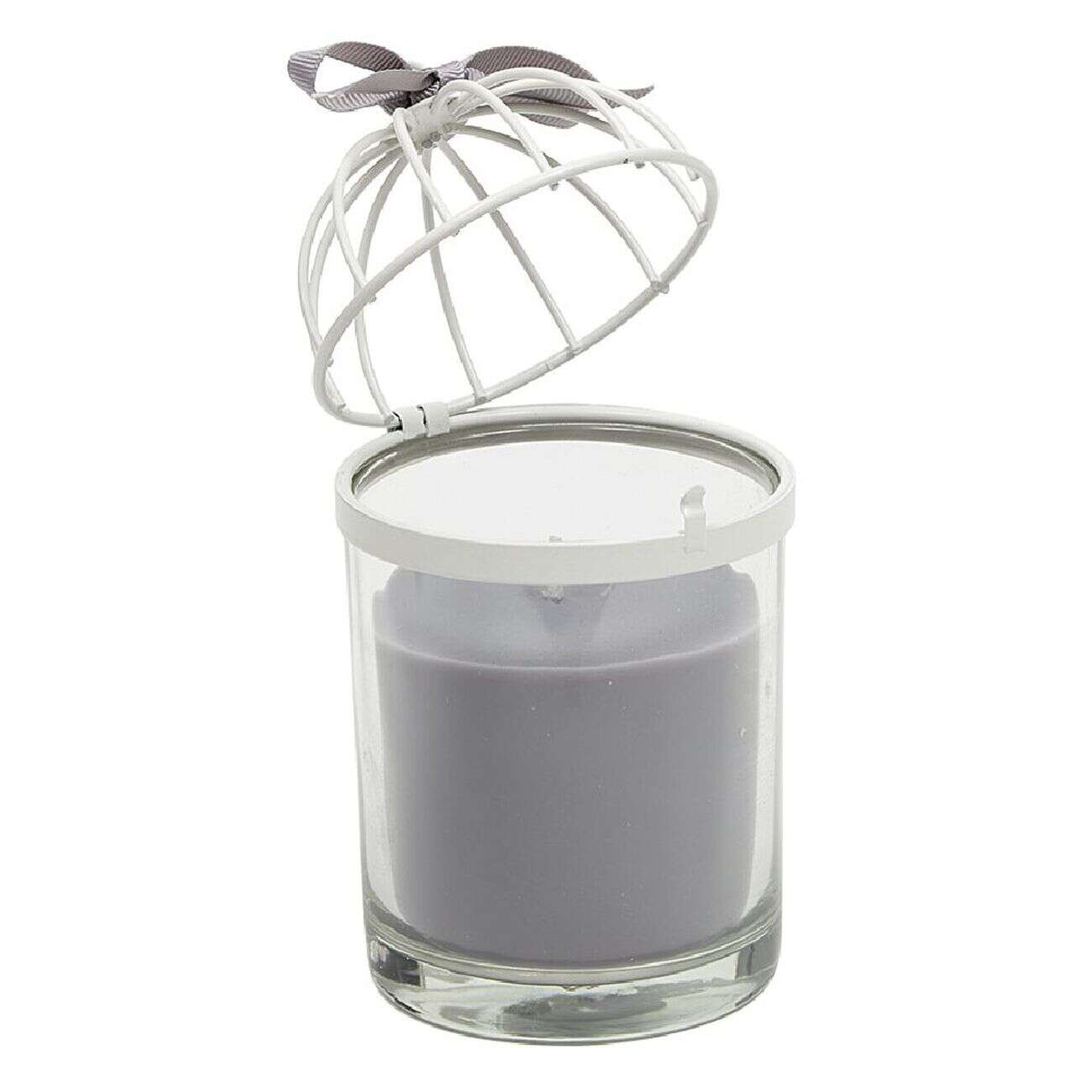 Bougie cage à oiseau gris
