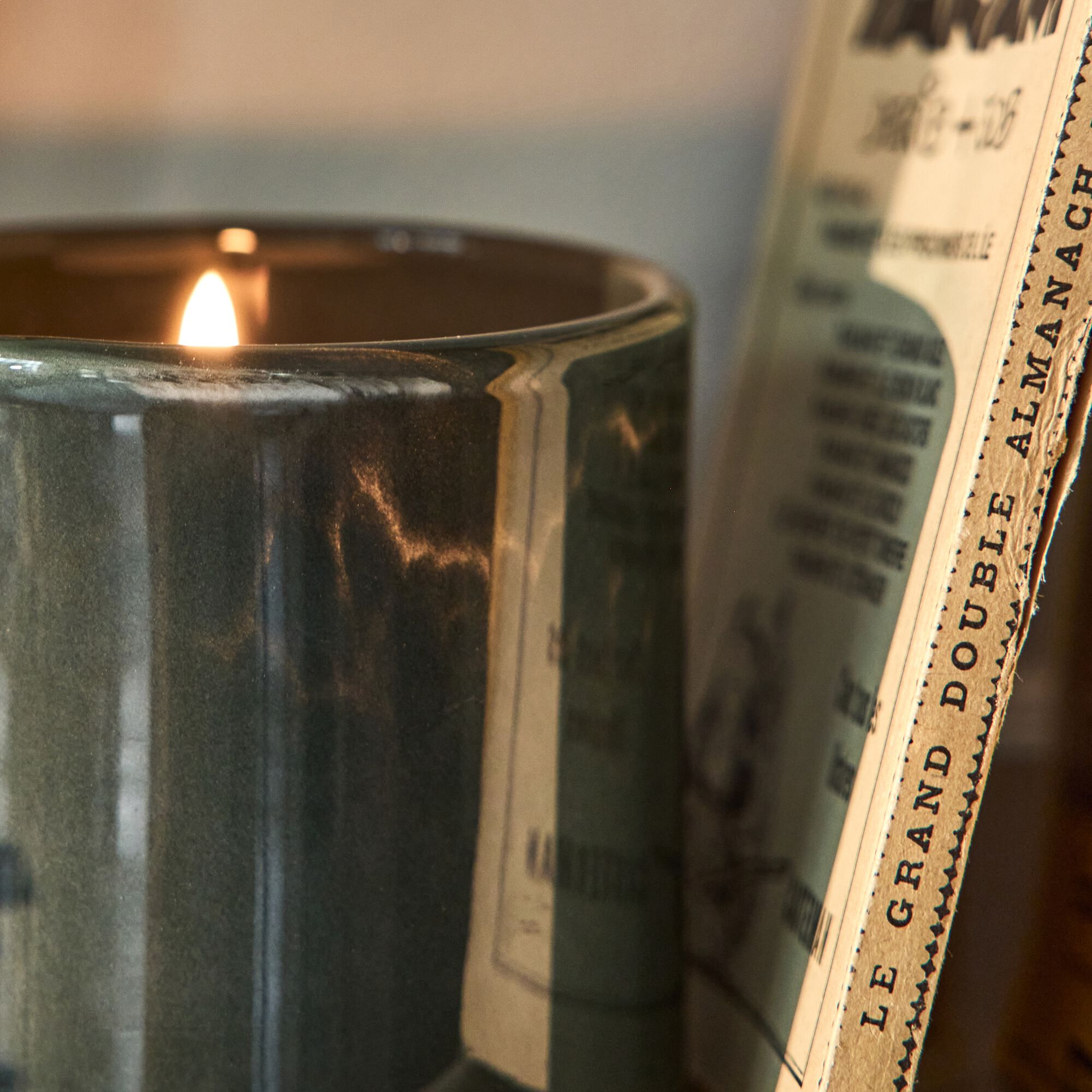 EUGENIE - Photophore en verre D8xH8cm - bleu