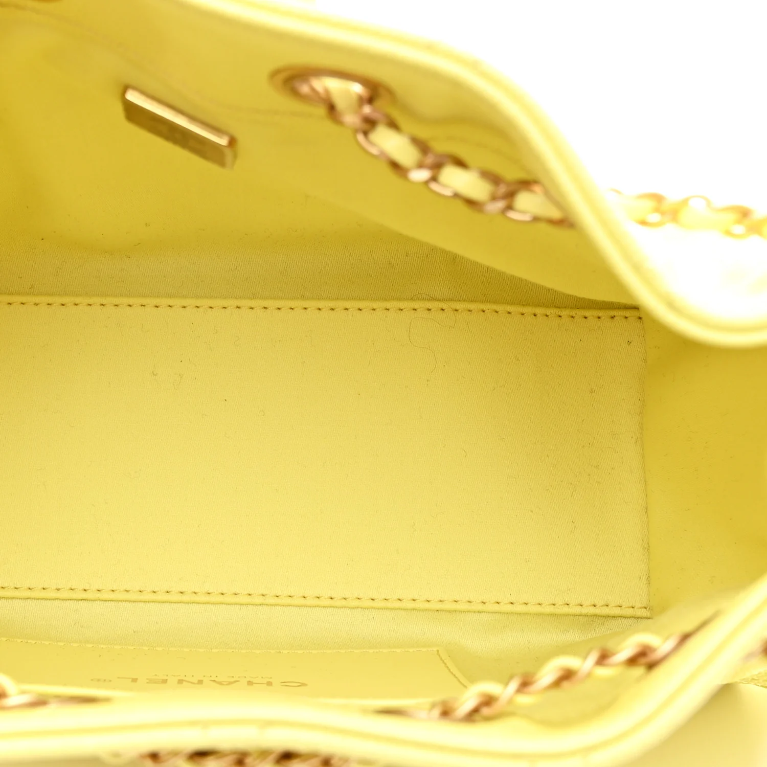 Caviar Quilted Mini Chanel 25 Handbag Light Yellow