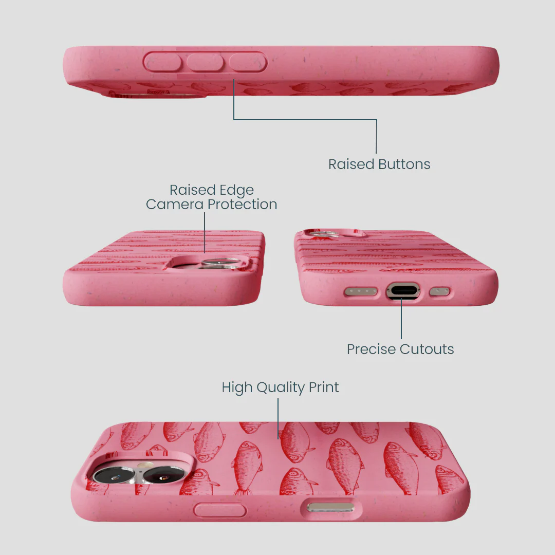 Bubblegum Pink Sardine Stream iPhone 16 Case