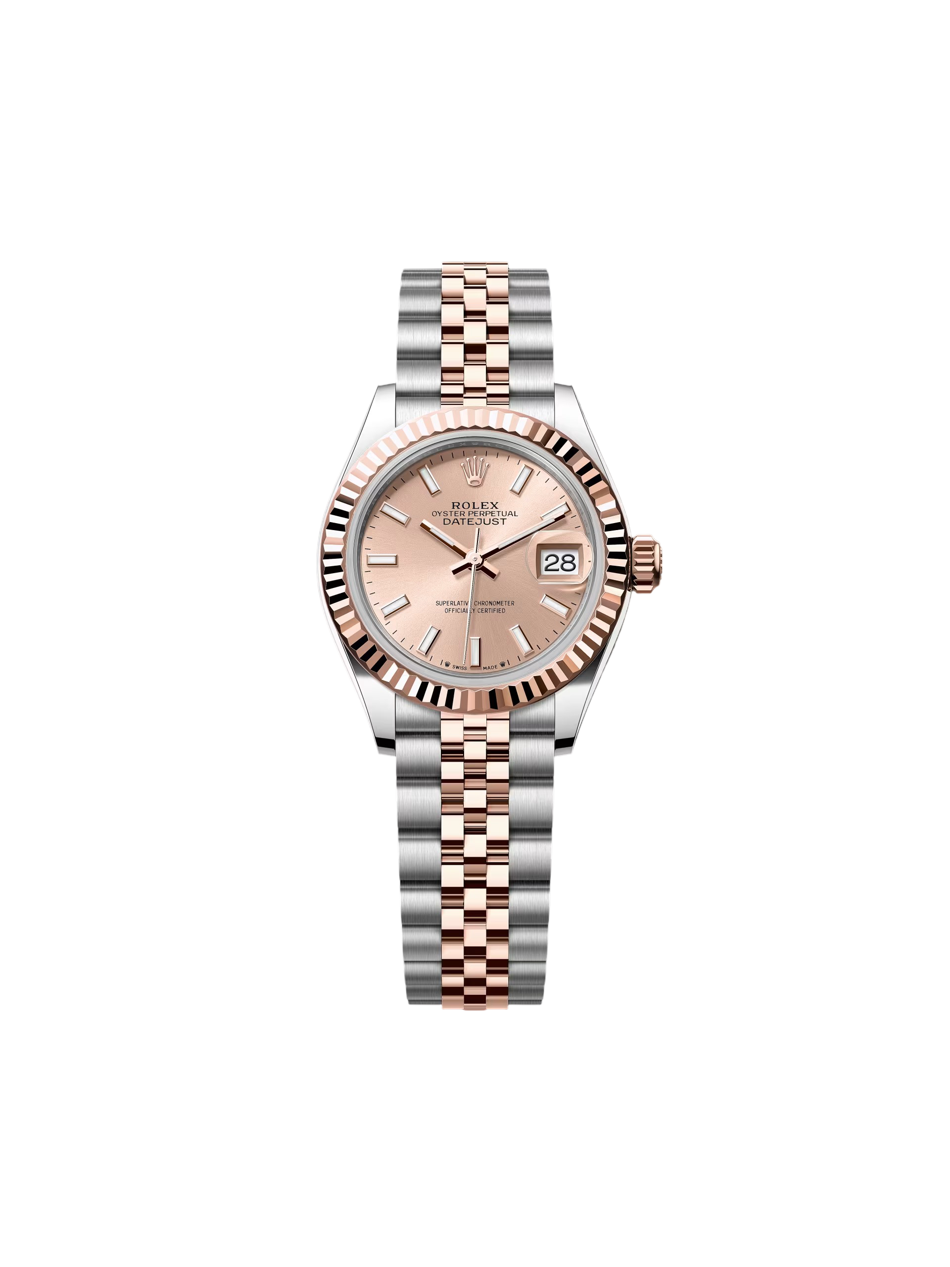 【Super Clone】RLX Lady-Datejust 28mm 279171 Sundust Index Oyster Stainless Steel and Rose Gold