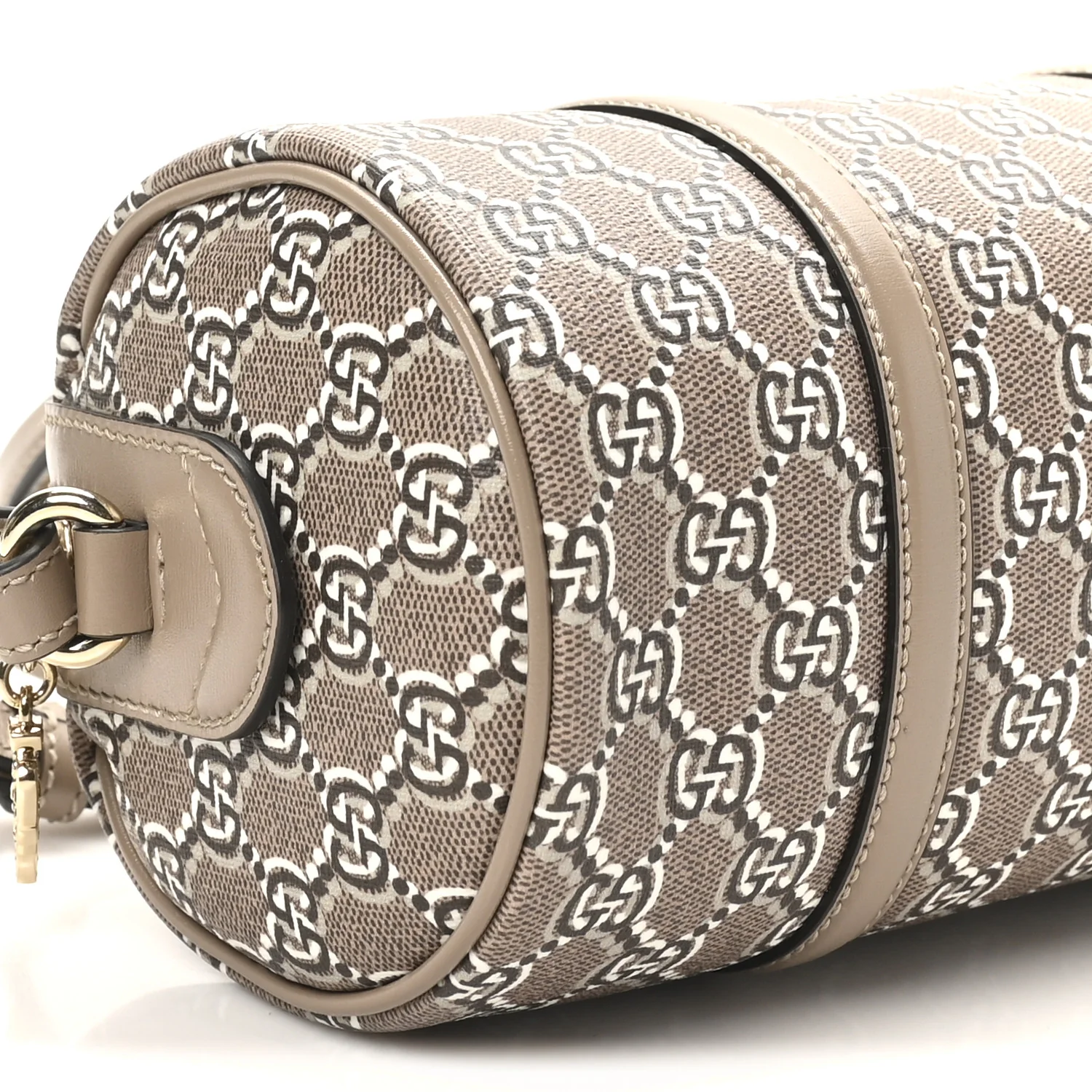 GG Shadow Monogram Ophidia Top Handle Bowler Bag Taupe