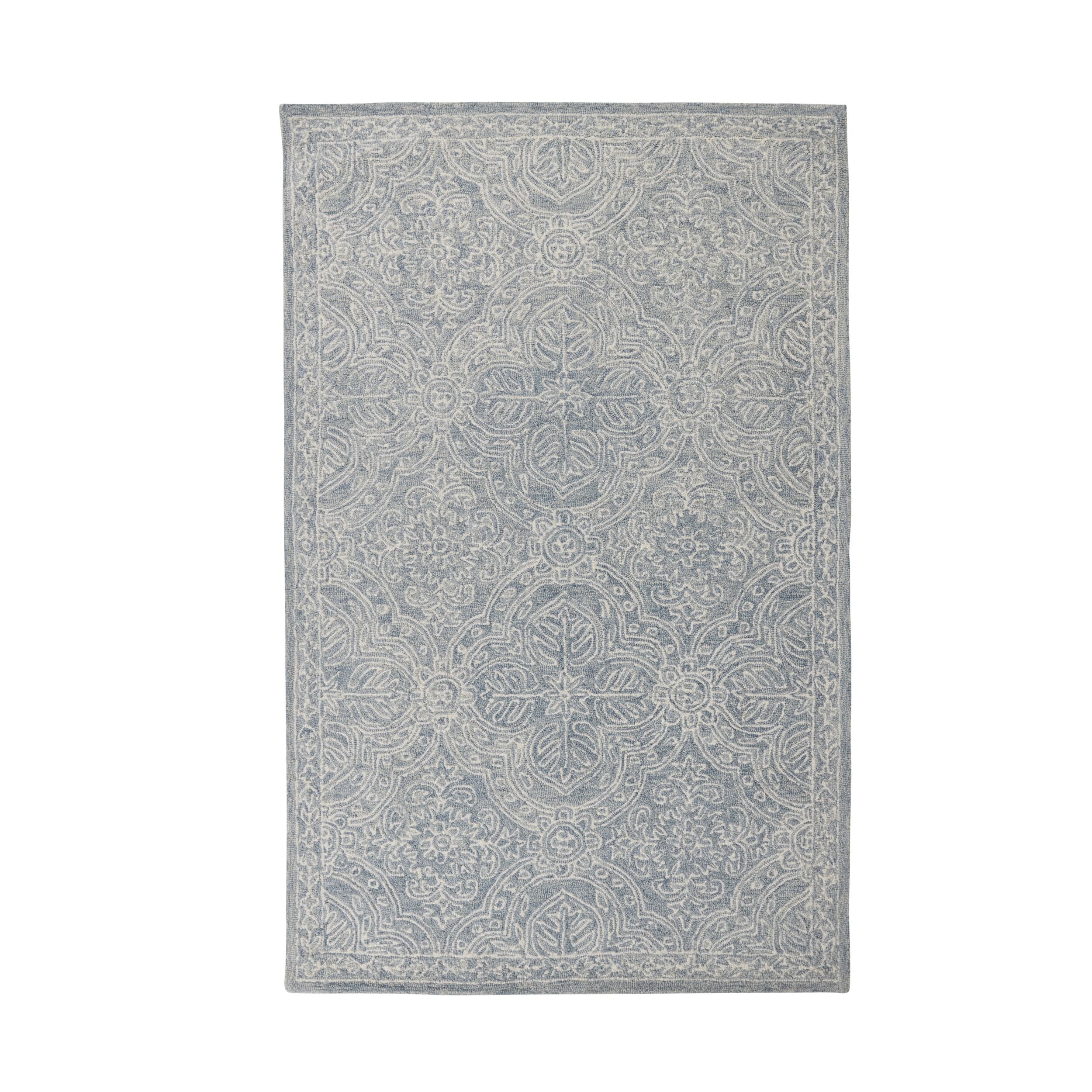 Henna Handtufted NZ Wool Rug Blue 150x240cm
