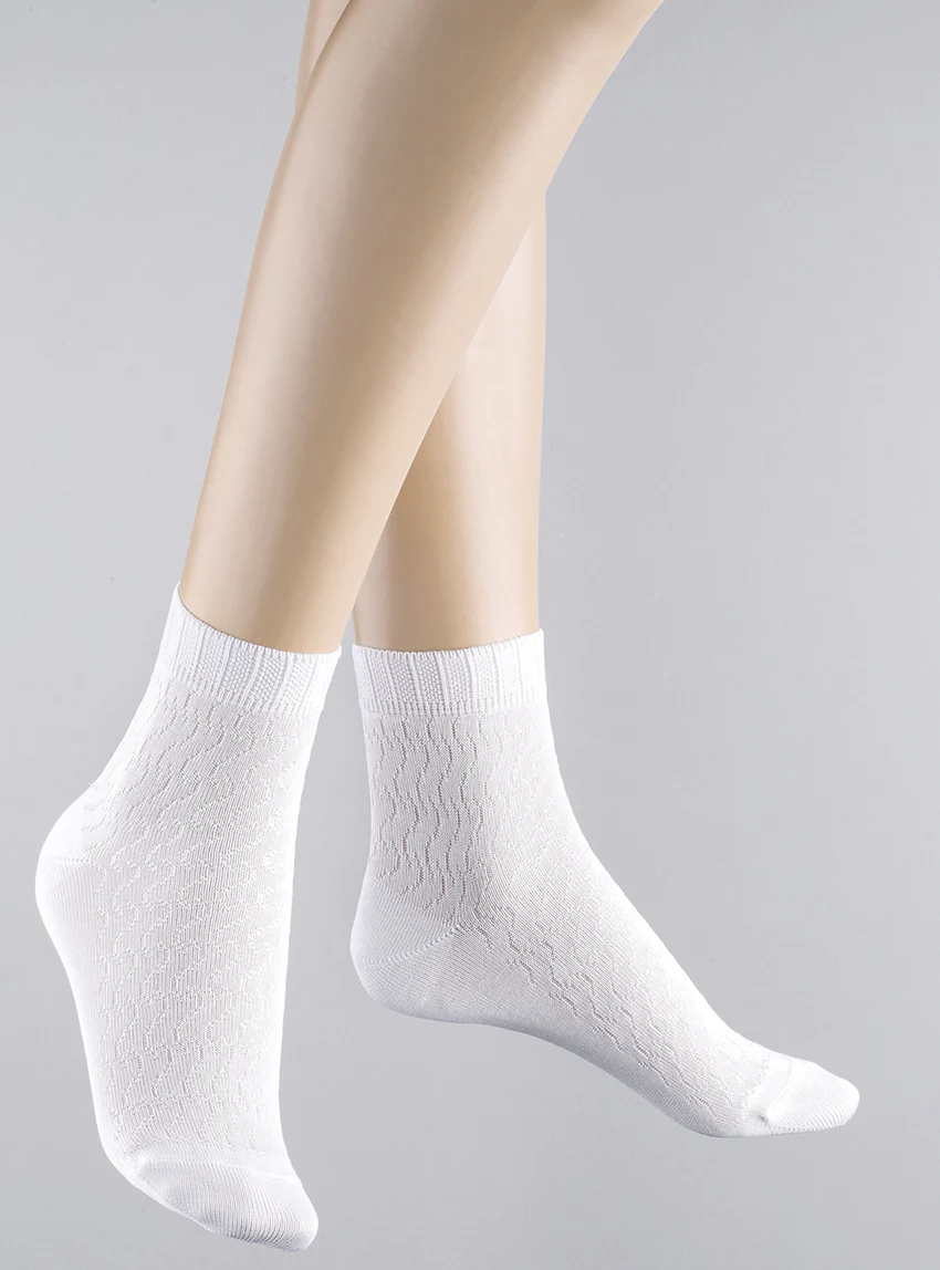 Socquettes femme en coton blanc