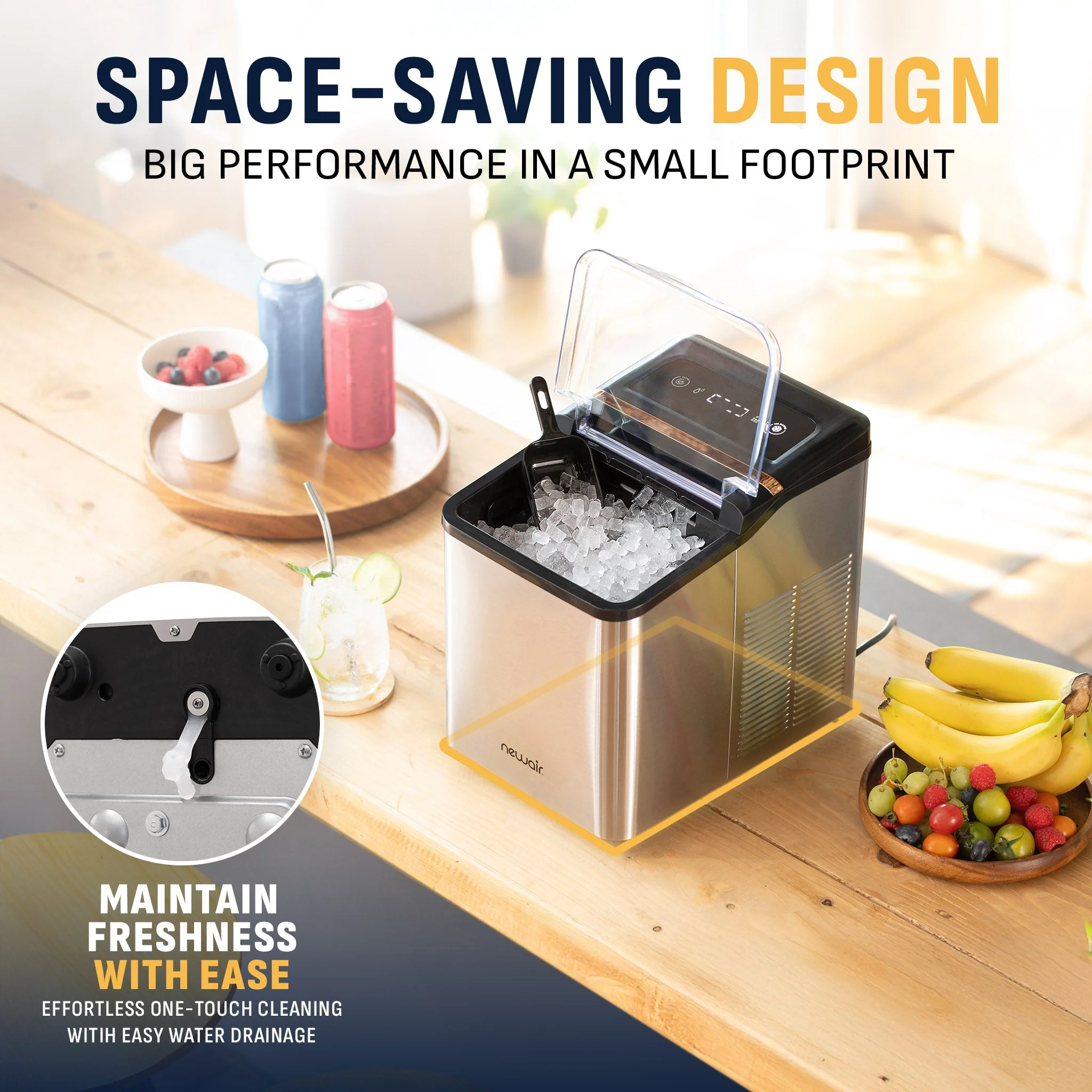 Newair Nugget Ice Maker Countertop, 30-35 lbs in 24 hours