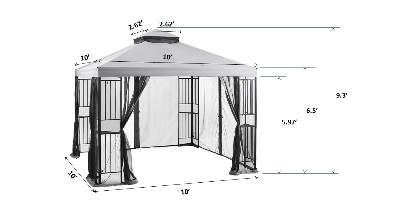 Mainstays 10' x 10' Easy Assembly Outdoor Furniture Patio Gazebo