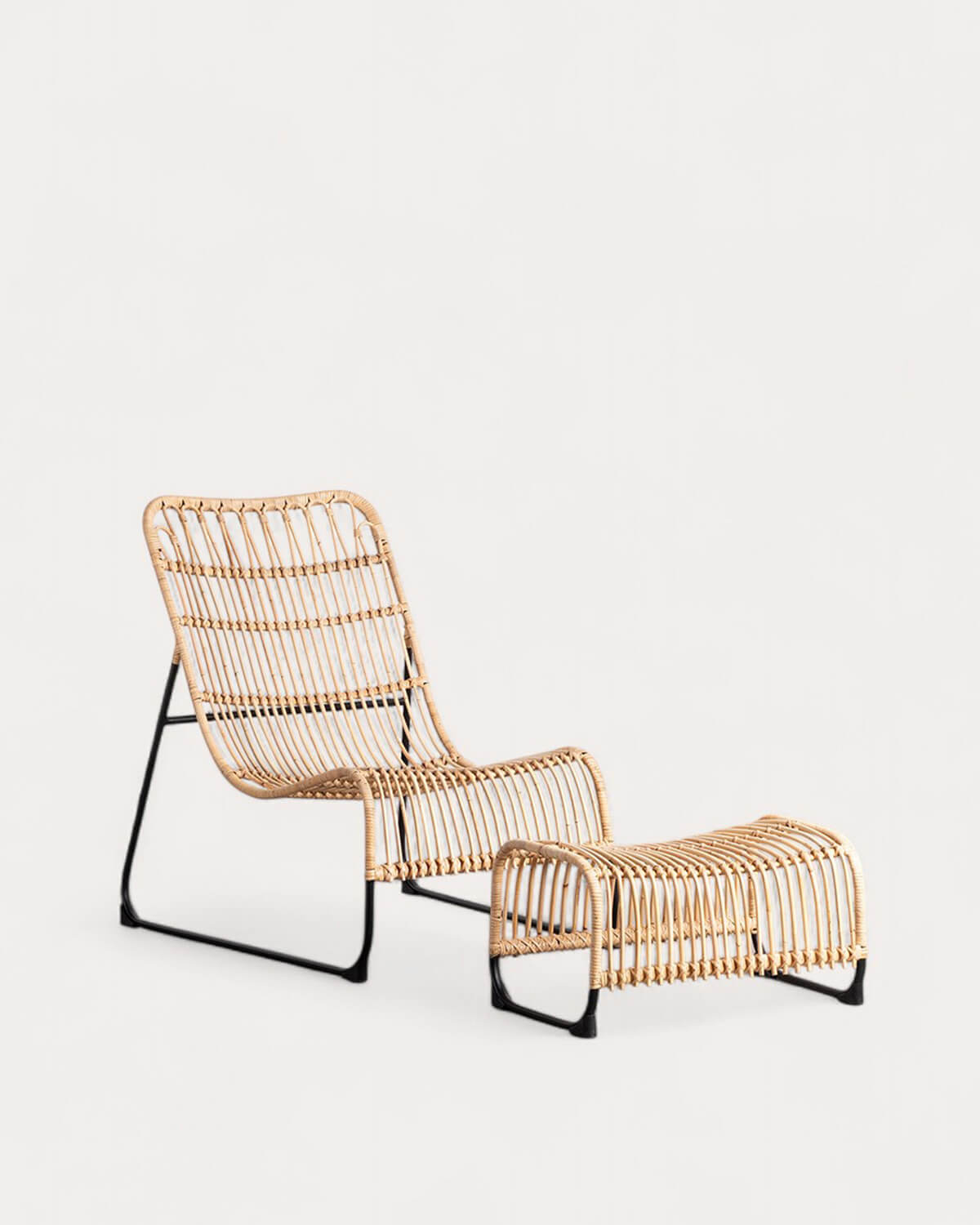 Milan - Sillón con Reposapiés de Ratán Natural Milan