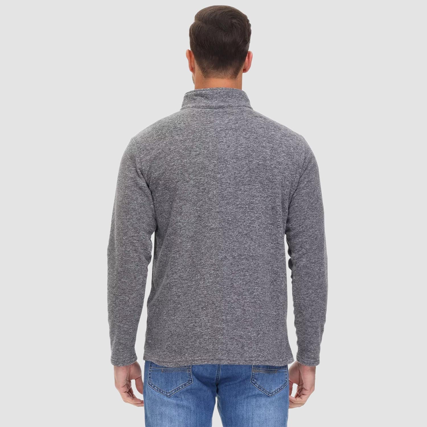 Pull en polaire à fermeture éclair 1/4 pour homme, manches longues, style sweat-shirt de sport