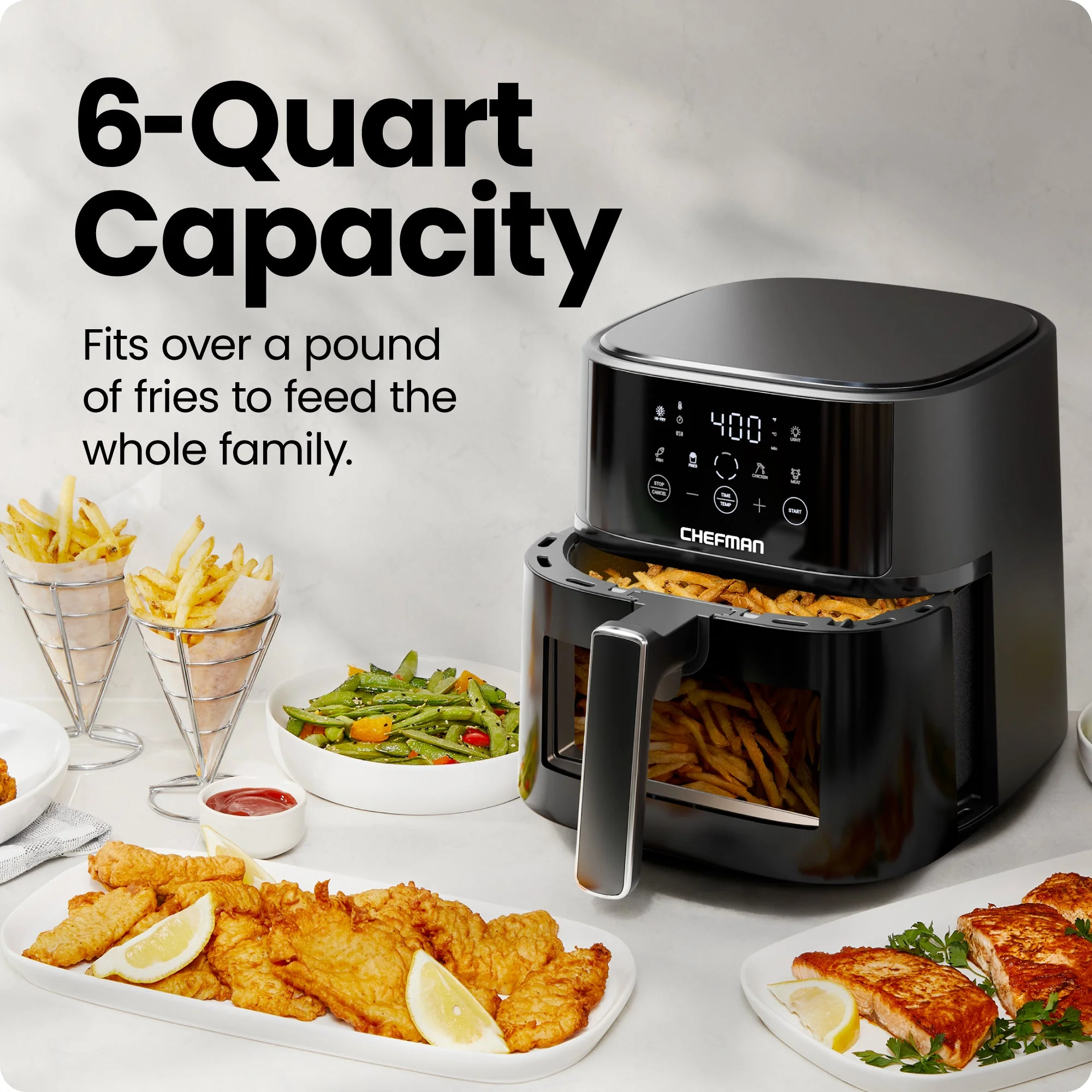 TurboFry Touch 6-Quart Easy-View Air Fryer
