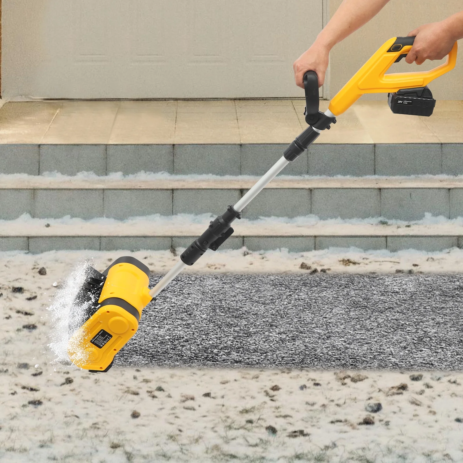 Cordless Snow Shovel, 1200W Cordless Snow Blower, 20V 27in Electric Snow Shovel with 26ft Throwing Distance, Electric Snow Shovel Cordless, Lasting 1hour Work - Image 3