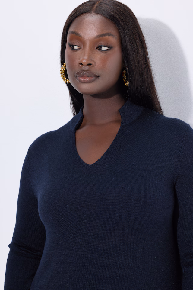 Merino Silk Blend V-Neck Sweater