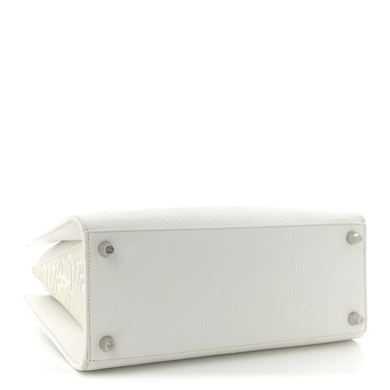 Calfskin Lizard Embossed Medium Paloma White