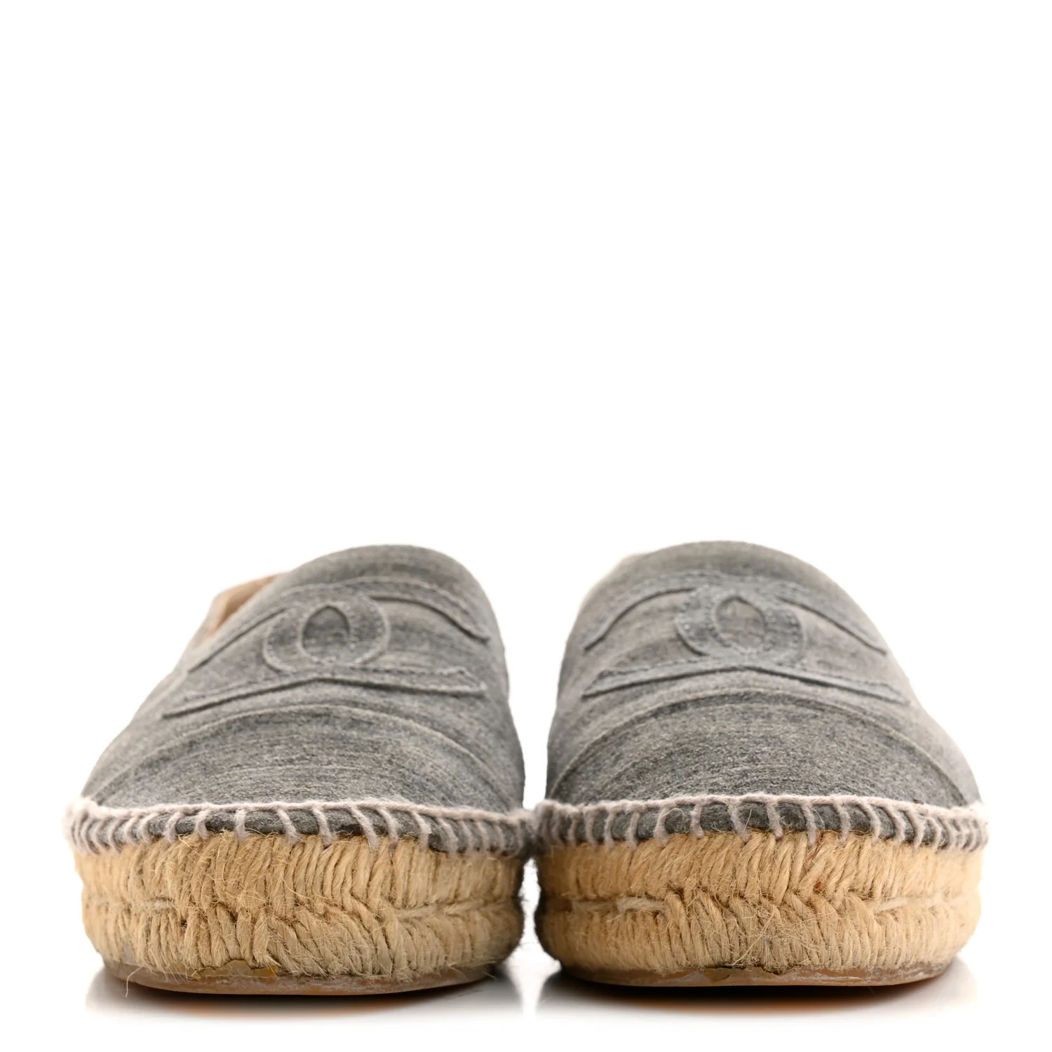 Striated Suede Espadrilles 37 Dark Grey