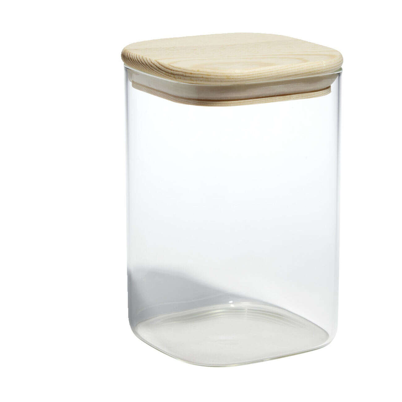 Bocal de conservation 1L en verre avec couvercle en bois