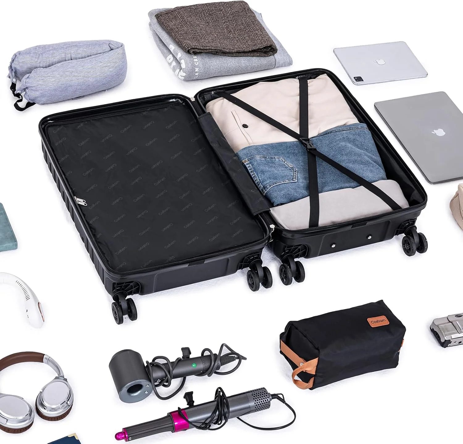 Ensemble de 5 valises à roulettes, valise rigide en ABS avec roulettes multidirectionnelles