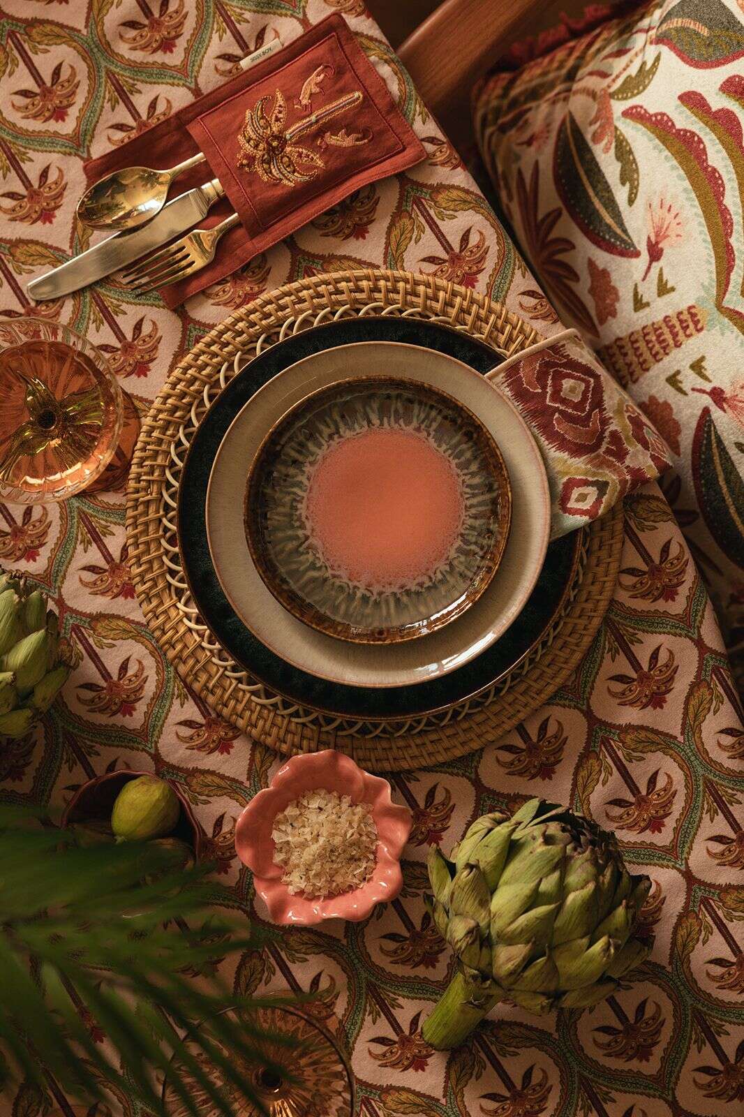 Roze house of treasures ontbijtbord