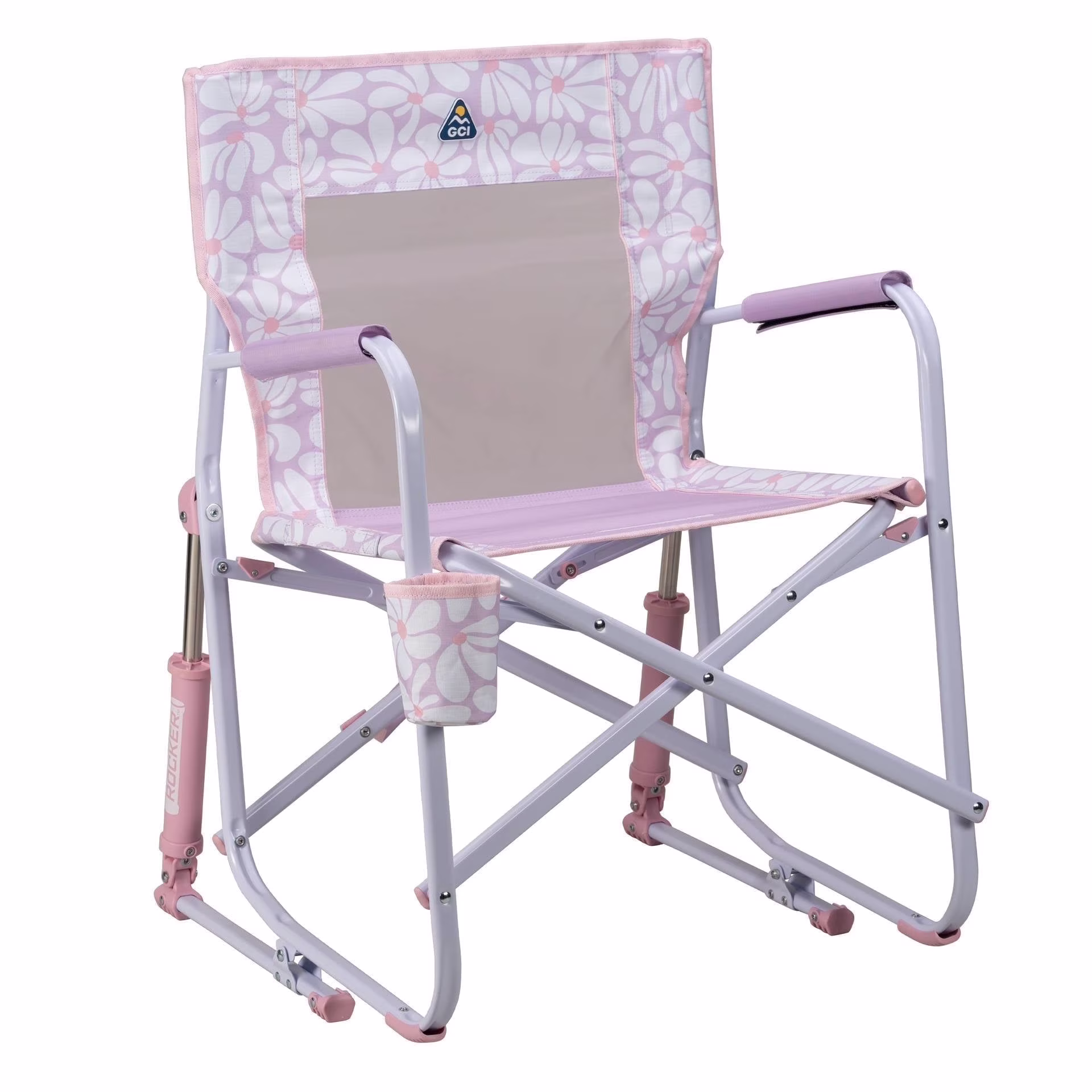 Freestyle Rocker Foldable Rocking Camp Chair, Purple Floral(Purple Floral)