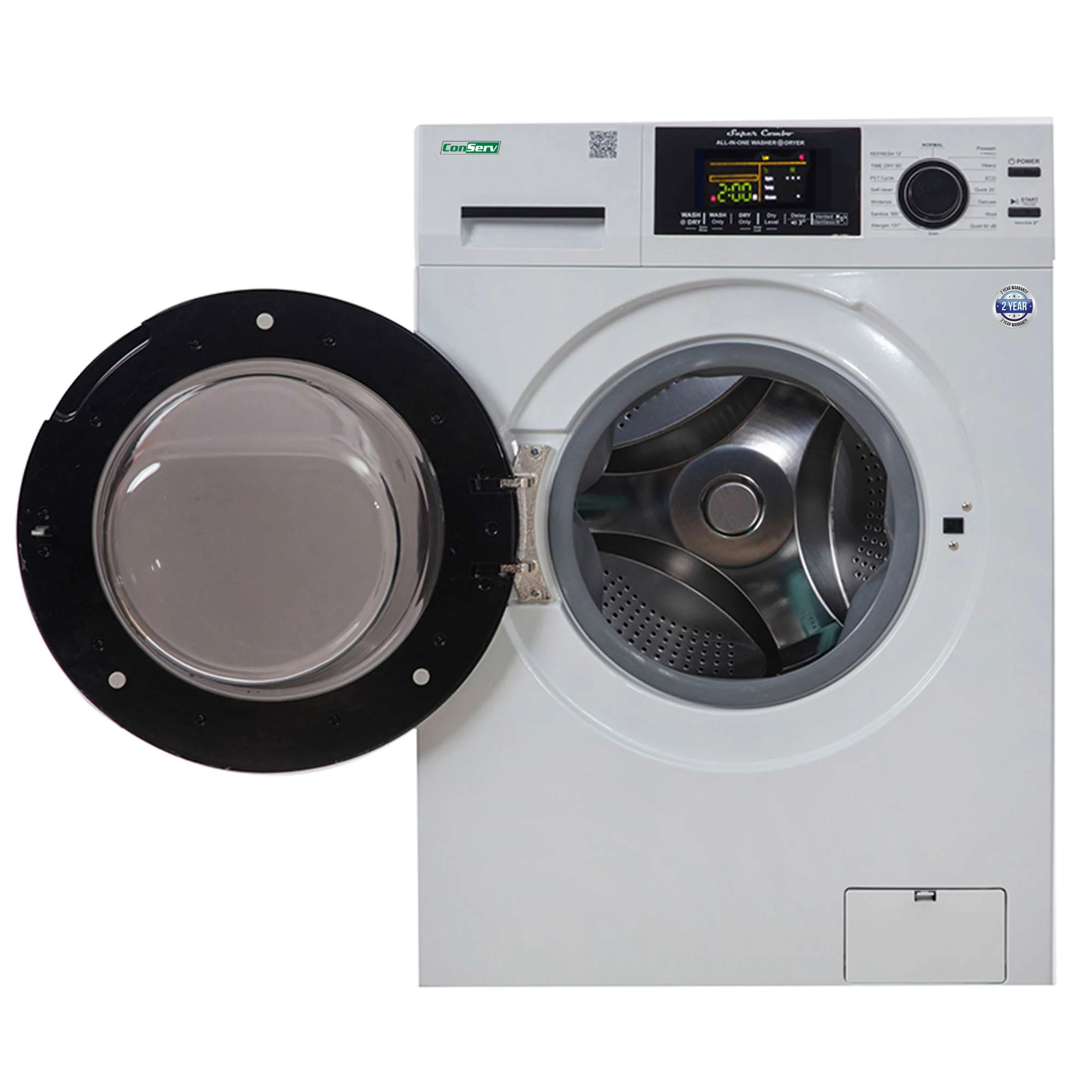 15 lbs Compact Combo Sani Washer Vented/Ventless Dryer with Pet Cycle in White(White) - Image 4