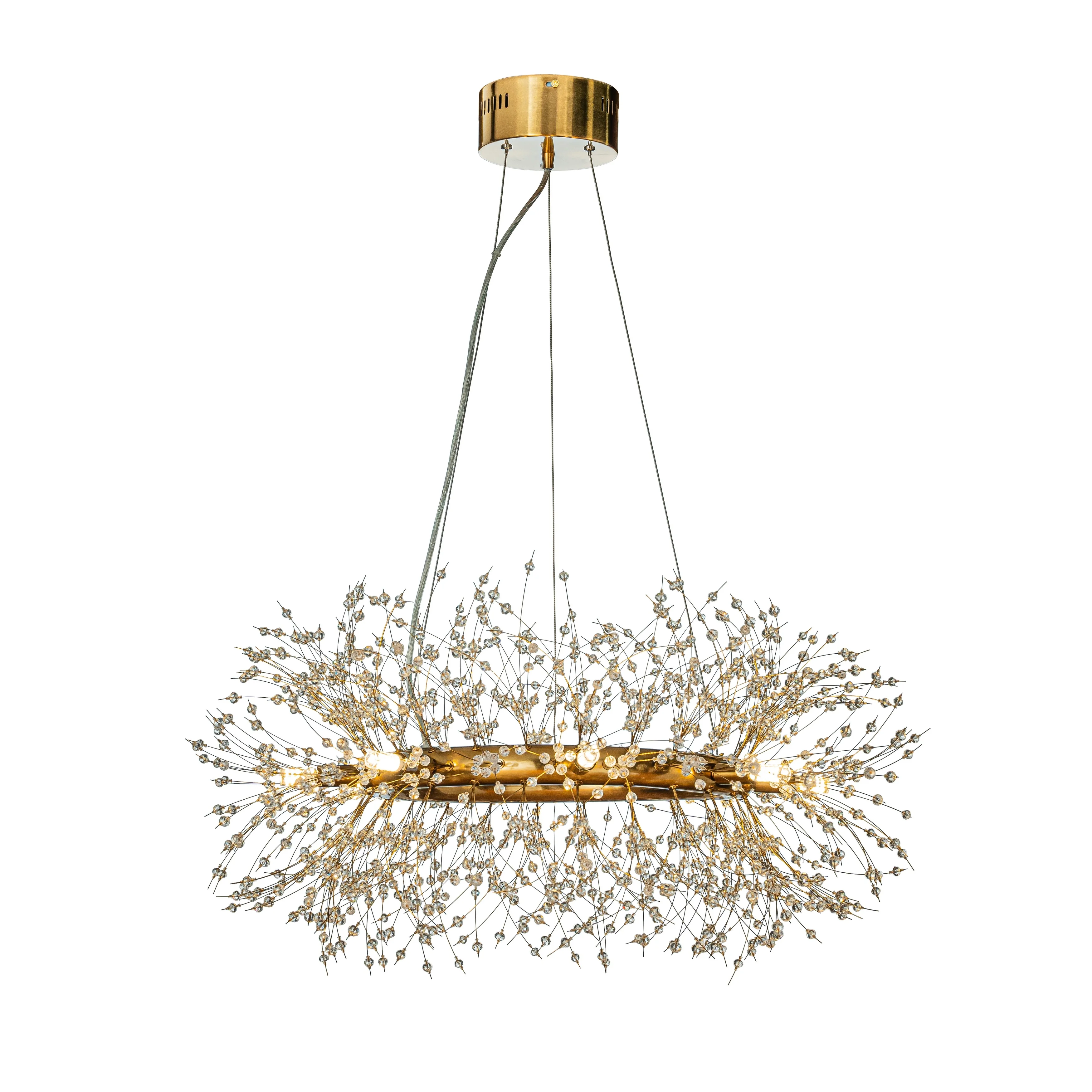 AloaDecor Modern Firework Crystal Chandelier for Dining Room and Living Room Antique Bronze 8 W 31.5" 13 to 24 Inches Bronze 25 to 36 Inches