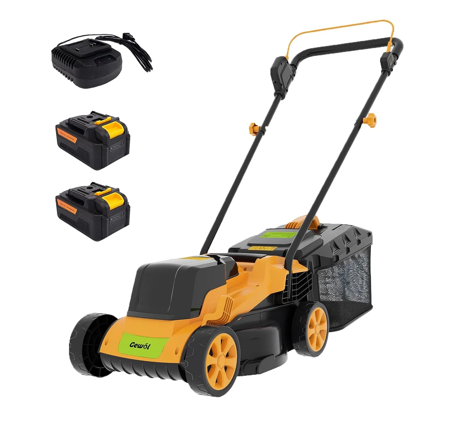 20V Electric Cordless Lawn Mower, 13" Battery Push Mower with 2 x 4.0Ah Batteries & Charger, 5-Position Height Adjustment, 8-Gallon Grass Collection Bag for Small Yards